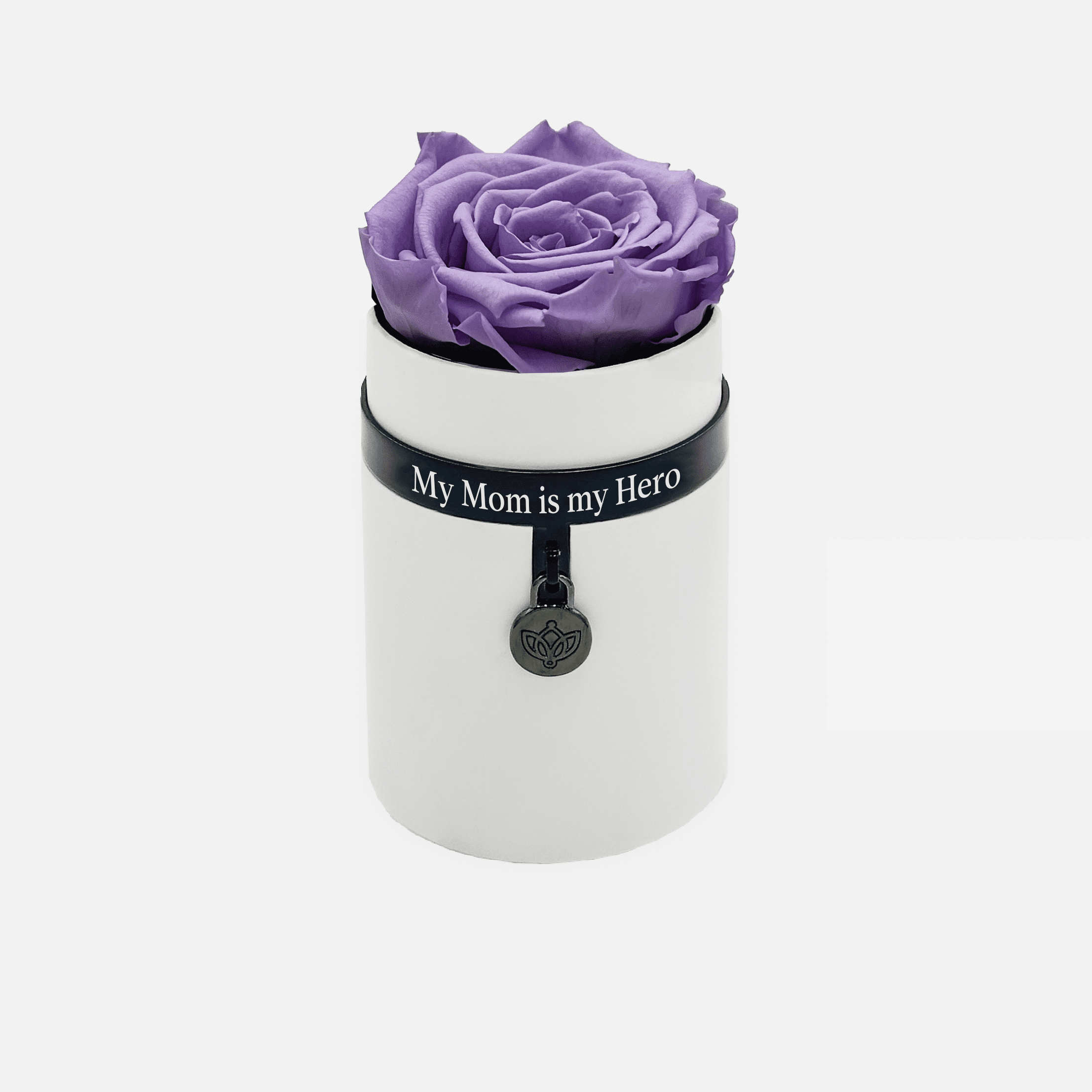 One in a Million™ Round White Box | My Mom is my Hero | Lavender Rose