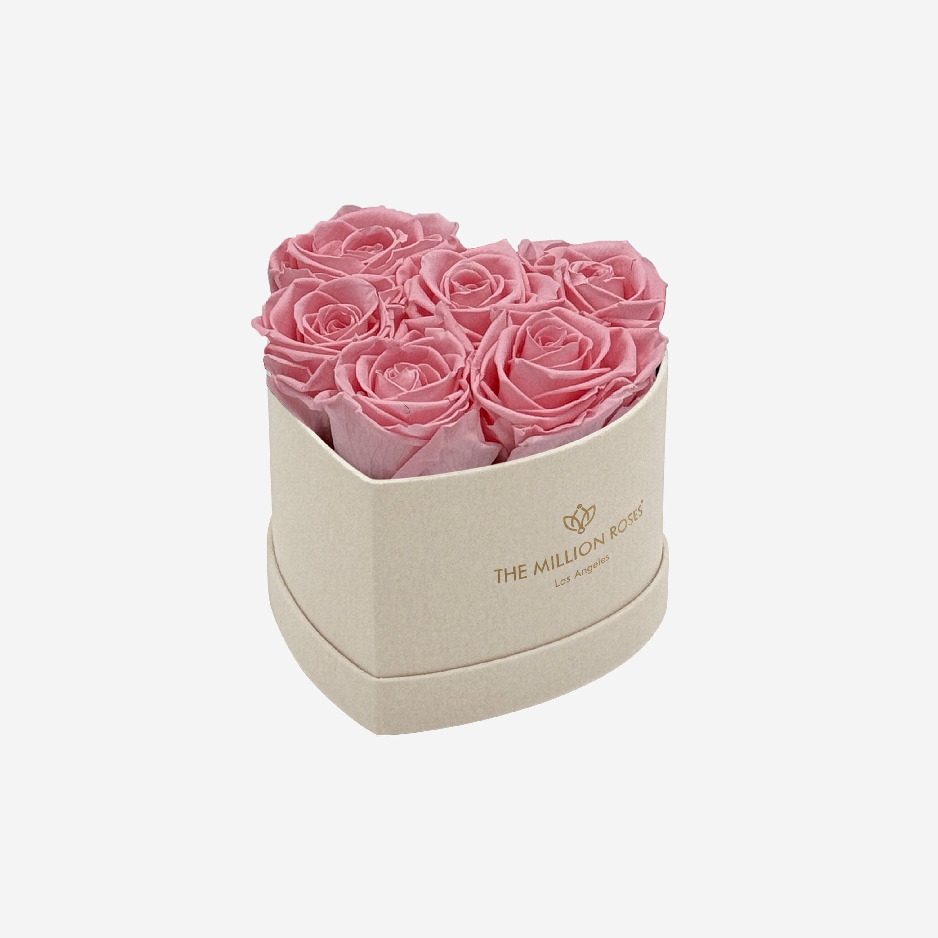 Baby Heart Beige Box | Light Pink Roses