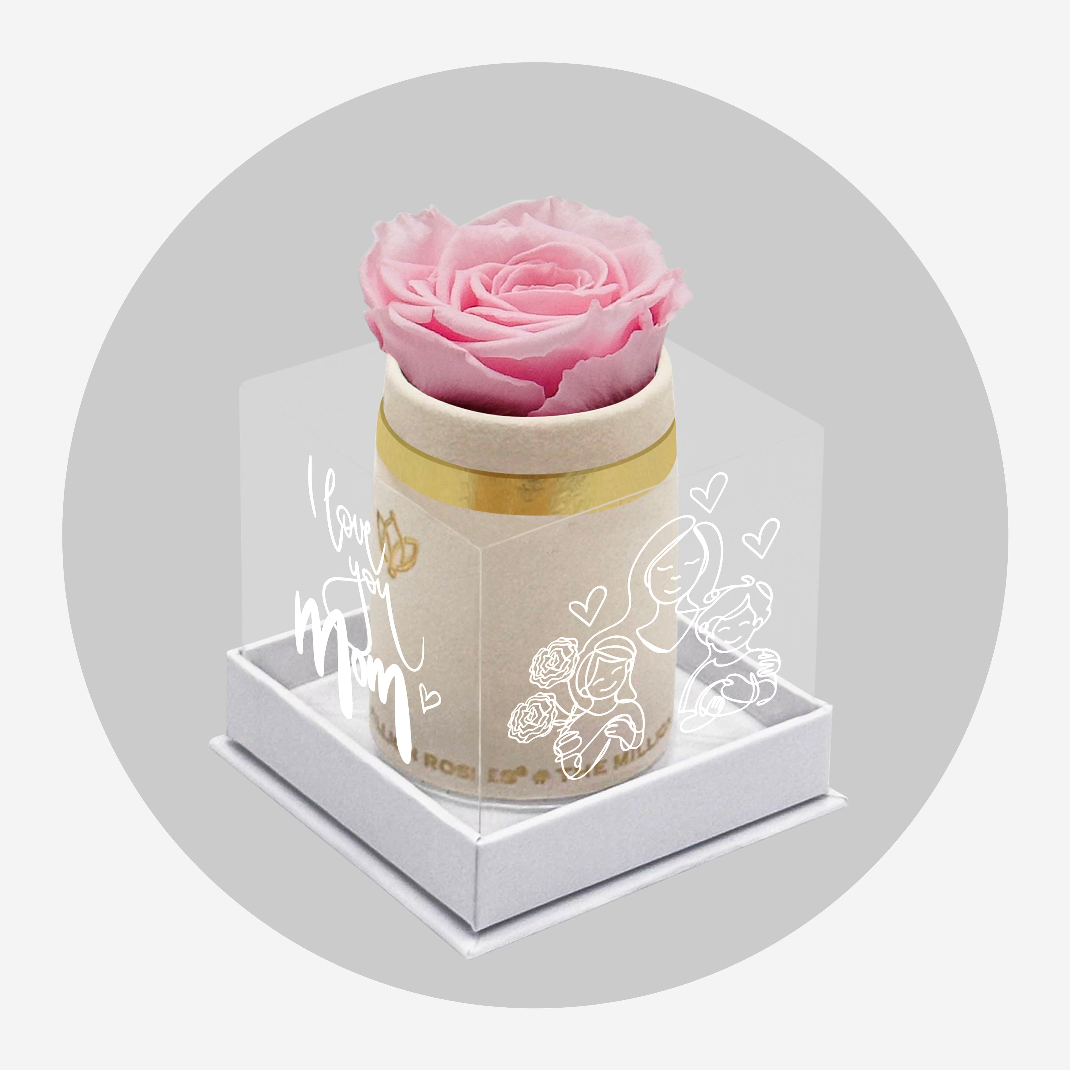 Single Beige Suede Box | Limited Mother's Day Edition | Light Pink Rose