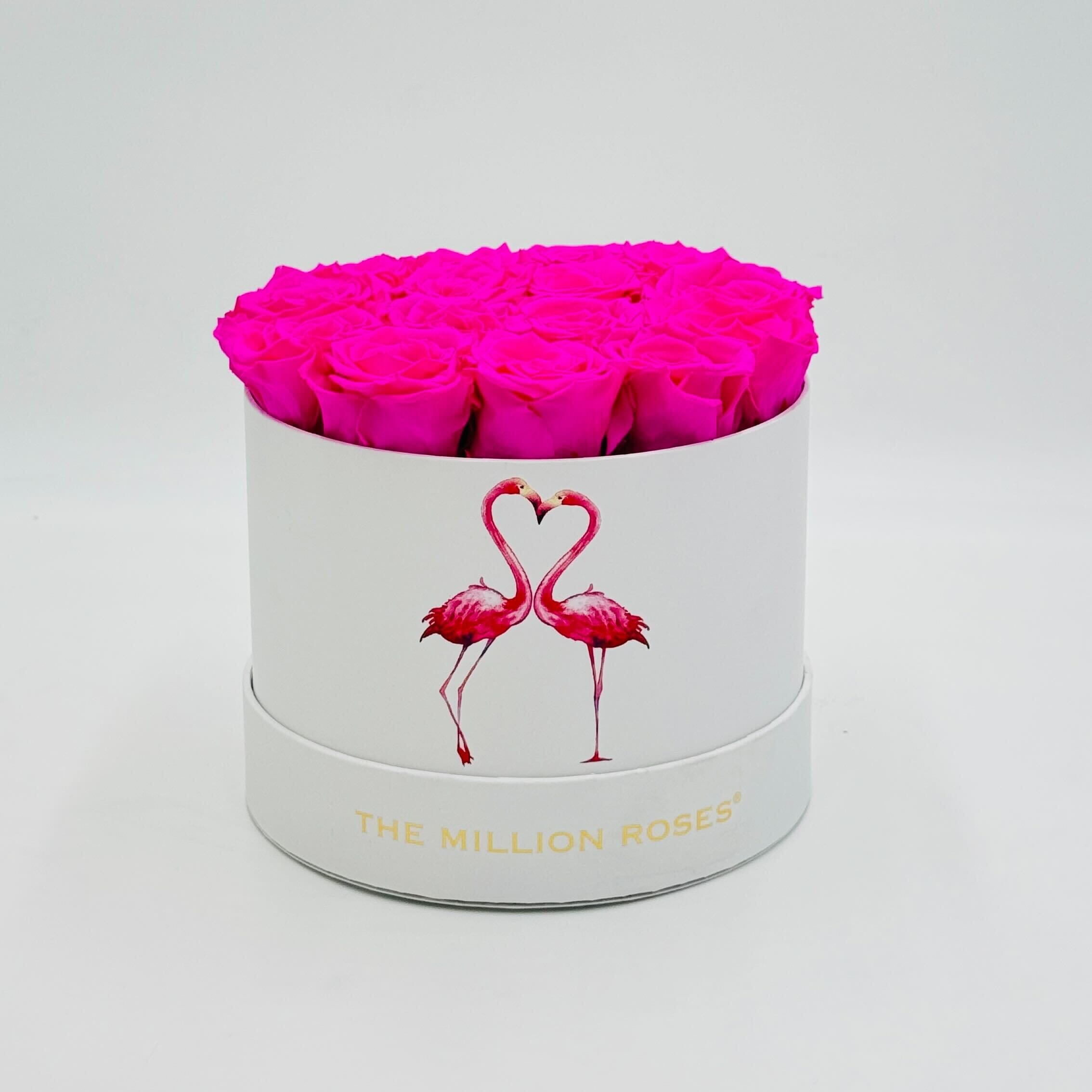 Classic White Box | Flamingo Edition | Neon Pink Roses