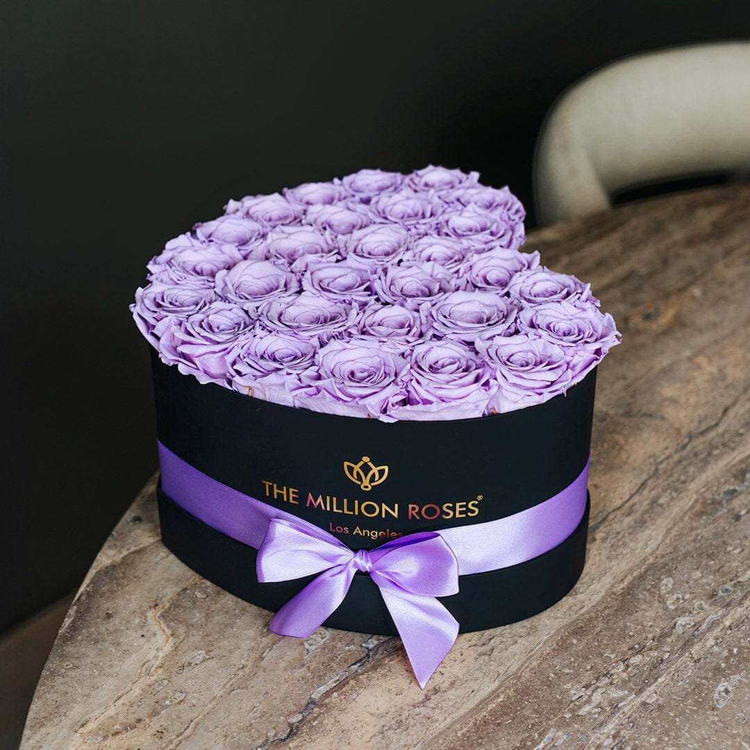 Heart Caja Negra | Rosas Lavanda