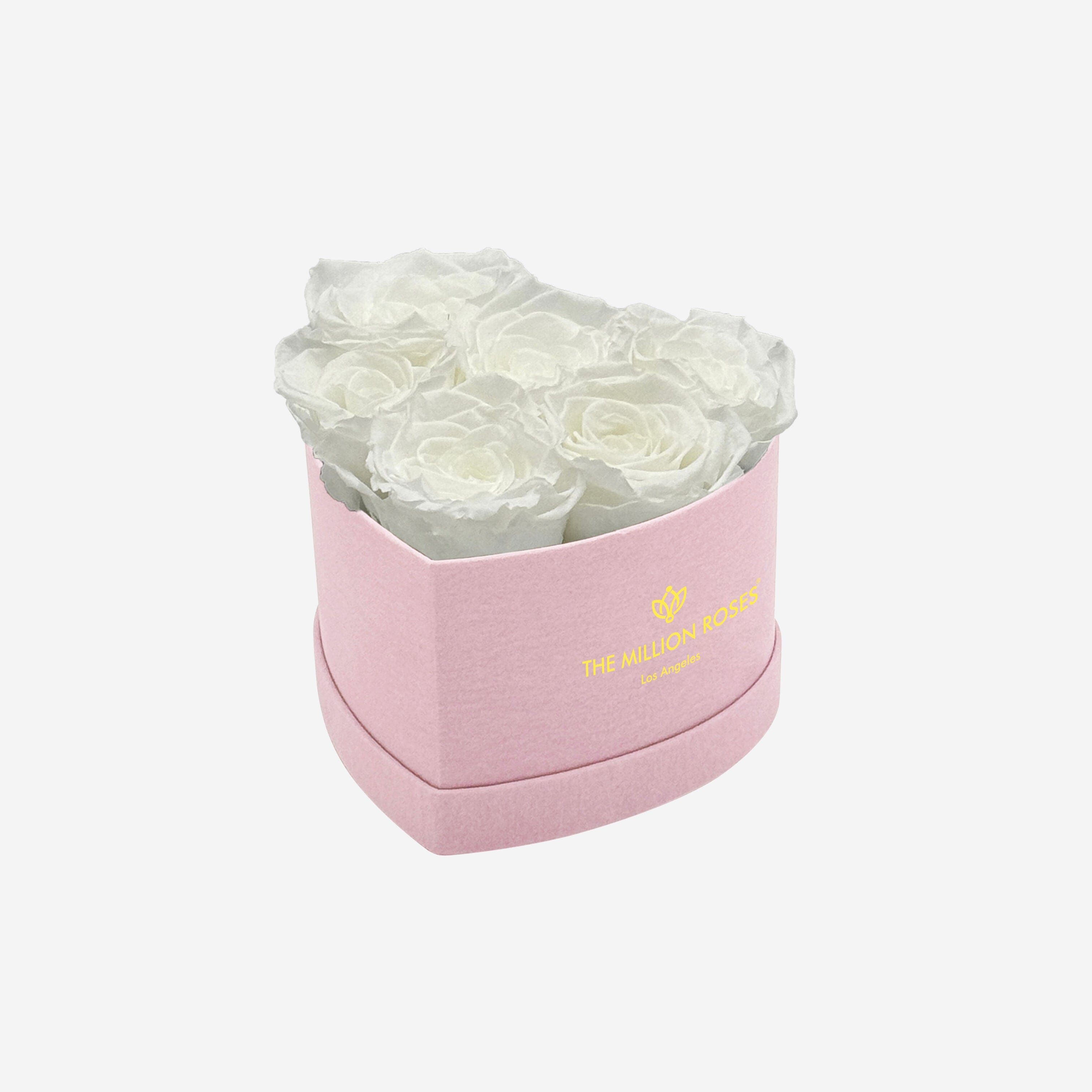 Baby Heart Light Pink Box | White Roses