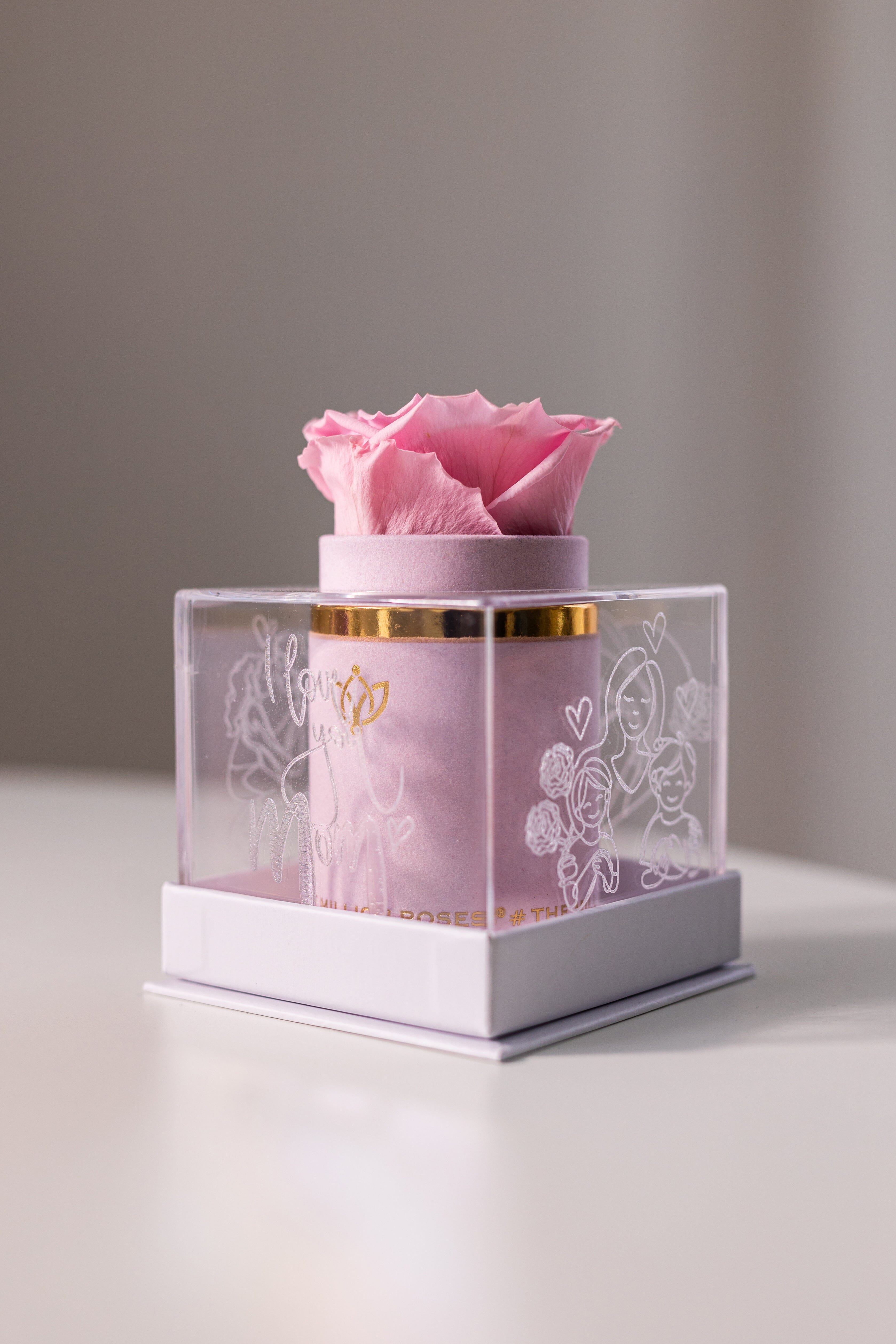 Single Light Pink Suede Box | Limited Mother's Day Edition | Light Pink Rose