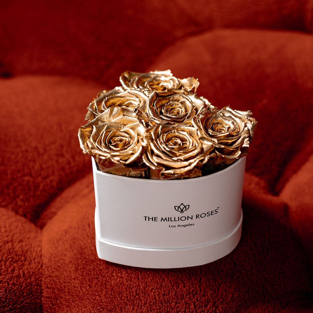 Baby Heart White Box | Gold Roses