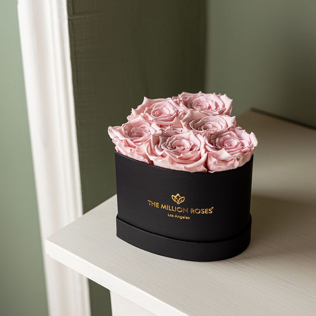 Baby Heart Black Box | Light Pink Roses