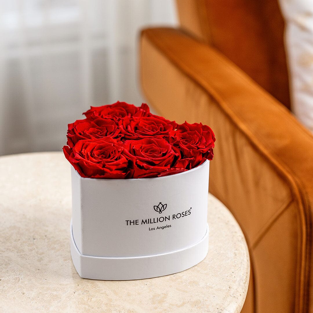 Baby Heart White Box | Red Roses