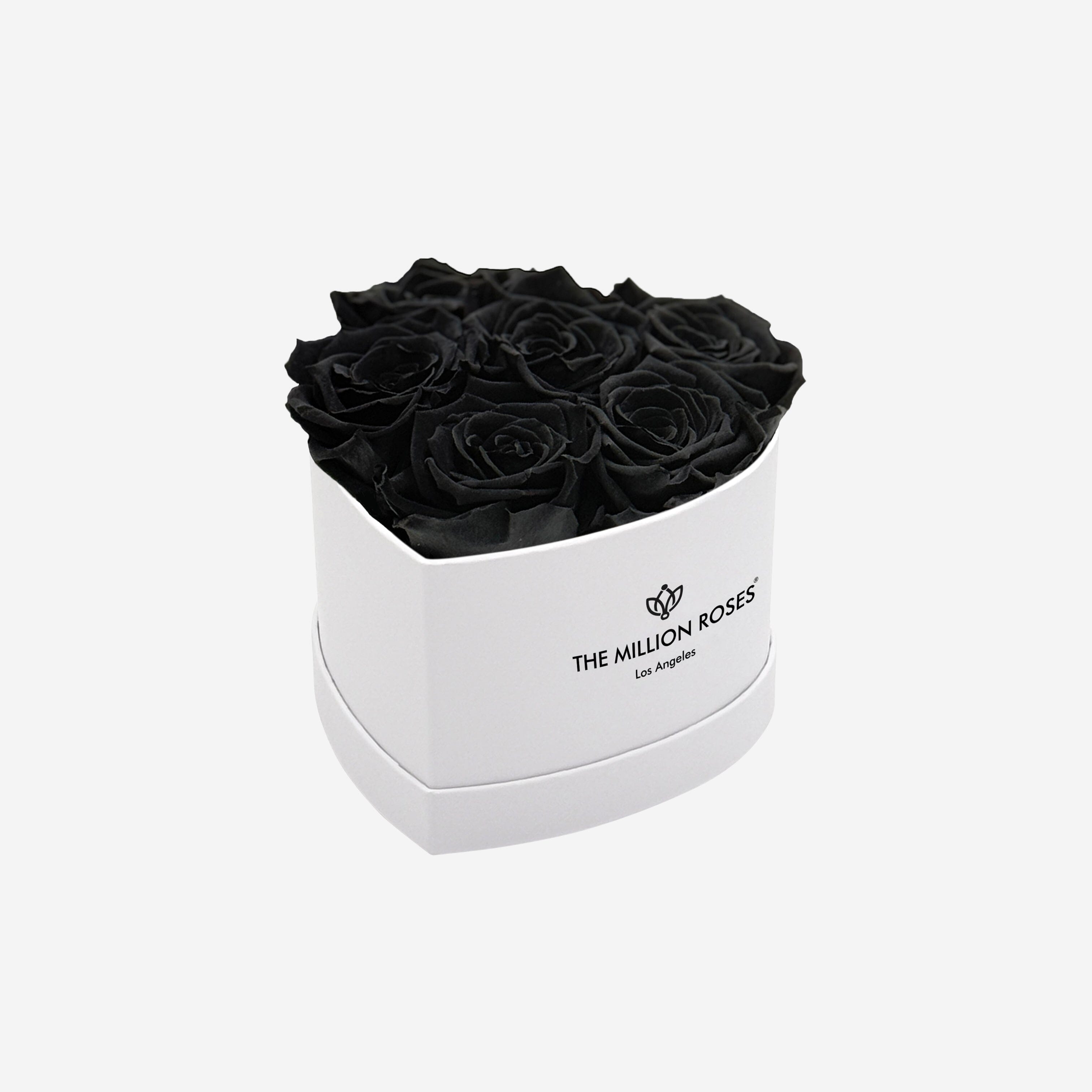 Baby Heart White Box | Black Roses