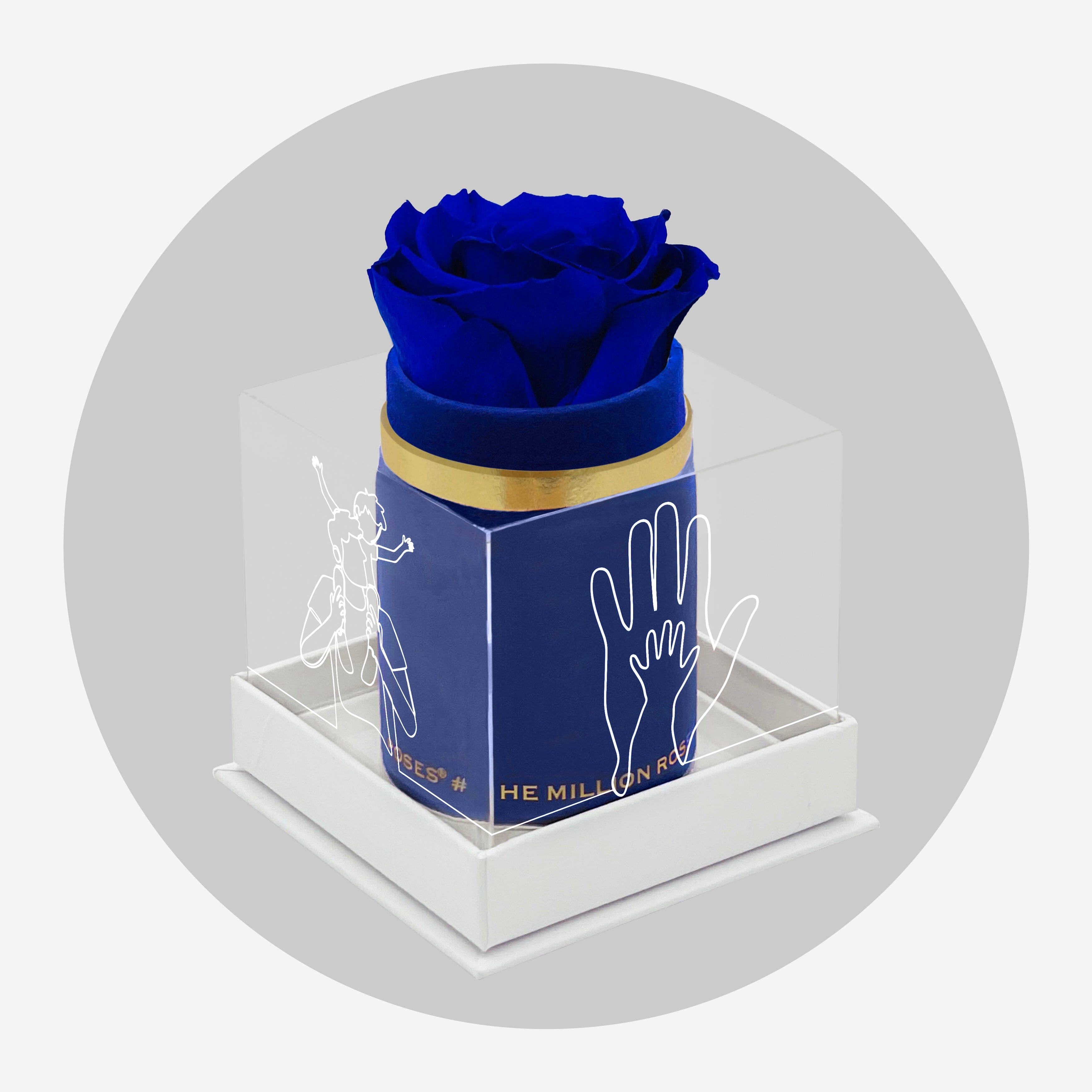 Single Royal Blue Suede Box | Limited Father's Love Edition | Royal Blue Rose