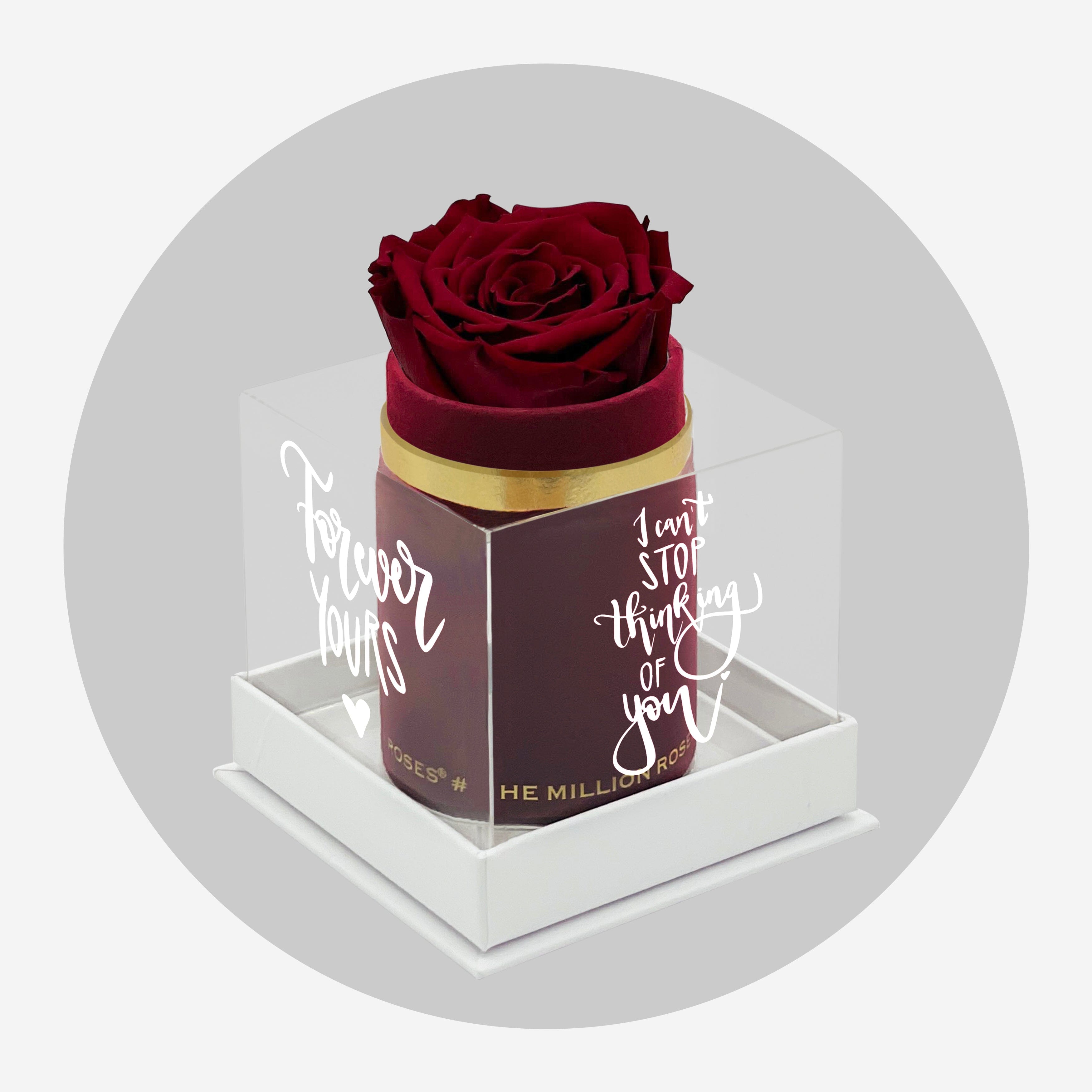 Single Bordeaux Suede Box | Limited Love Note Edition | Red Rose