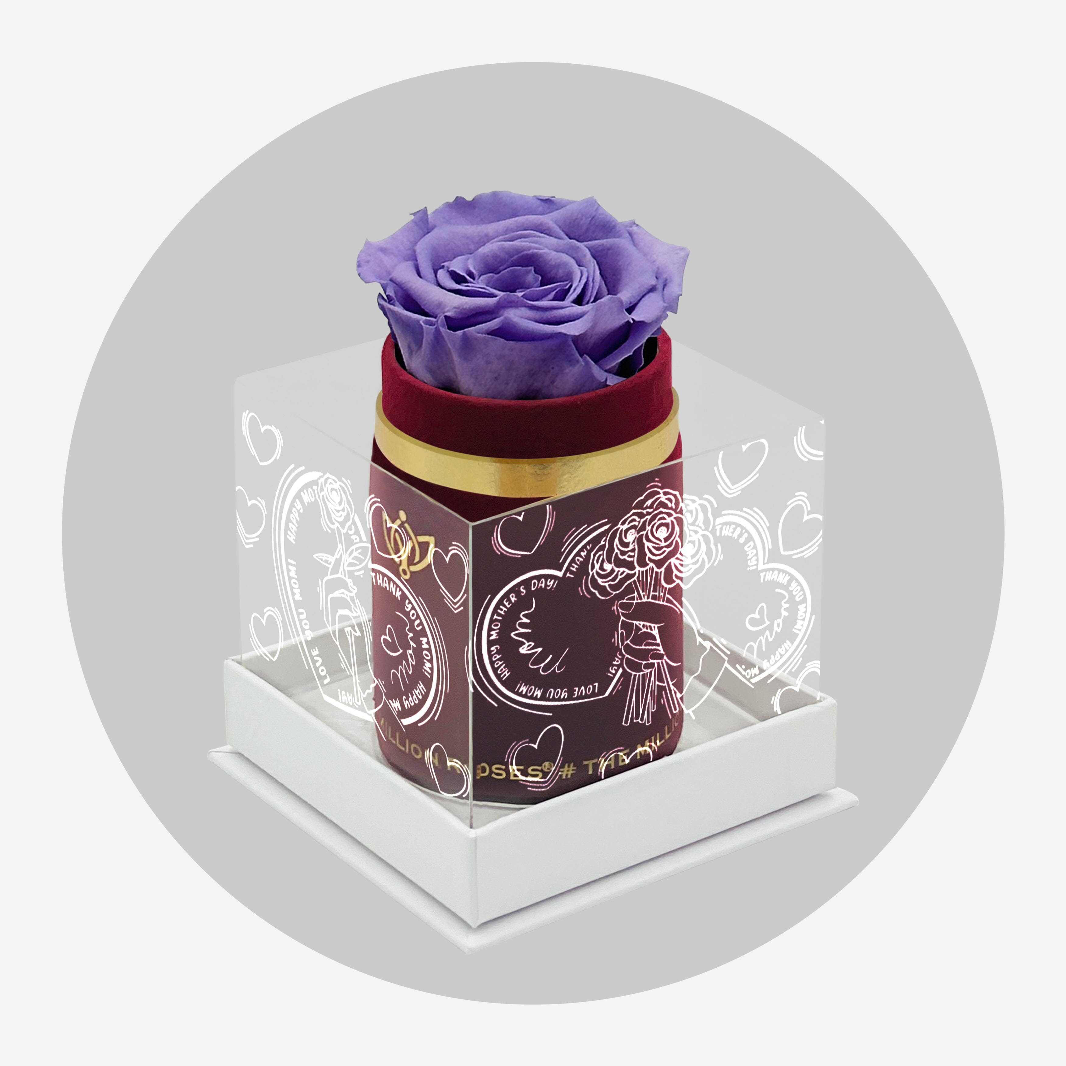 Single Bordeaux Suede Box | Limited Mother's Love Edition | Lavender Rose