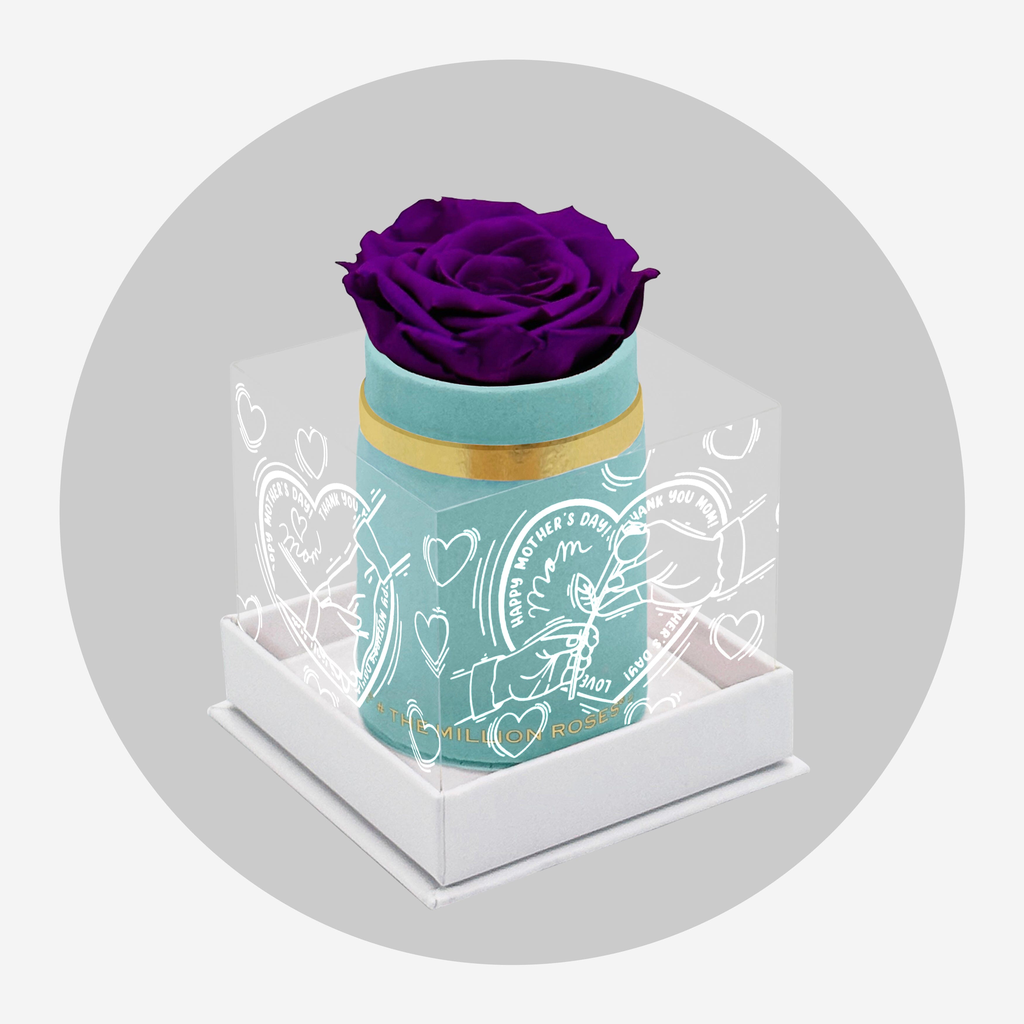 Single Mint Green Suede Box | Limited Mother's Love Edition | Bright Purple Rose