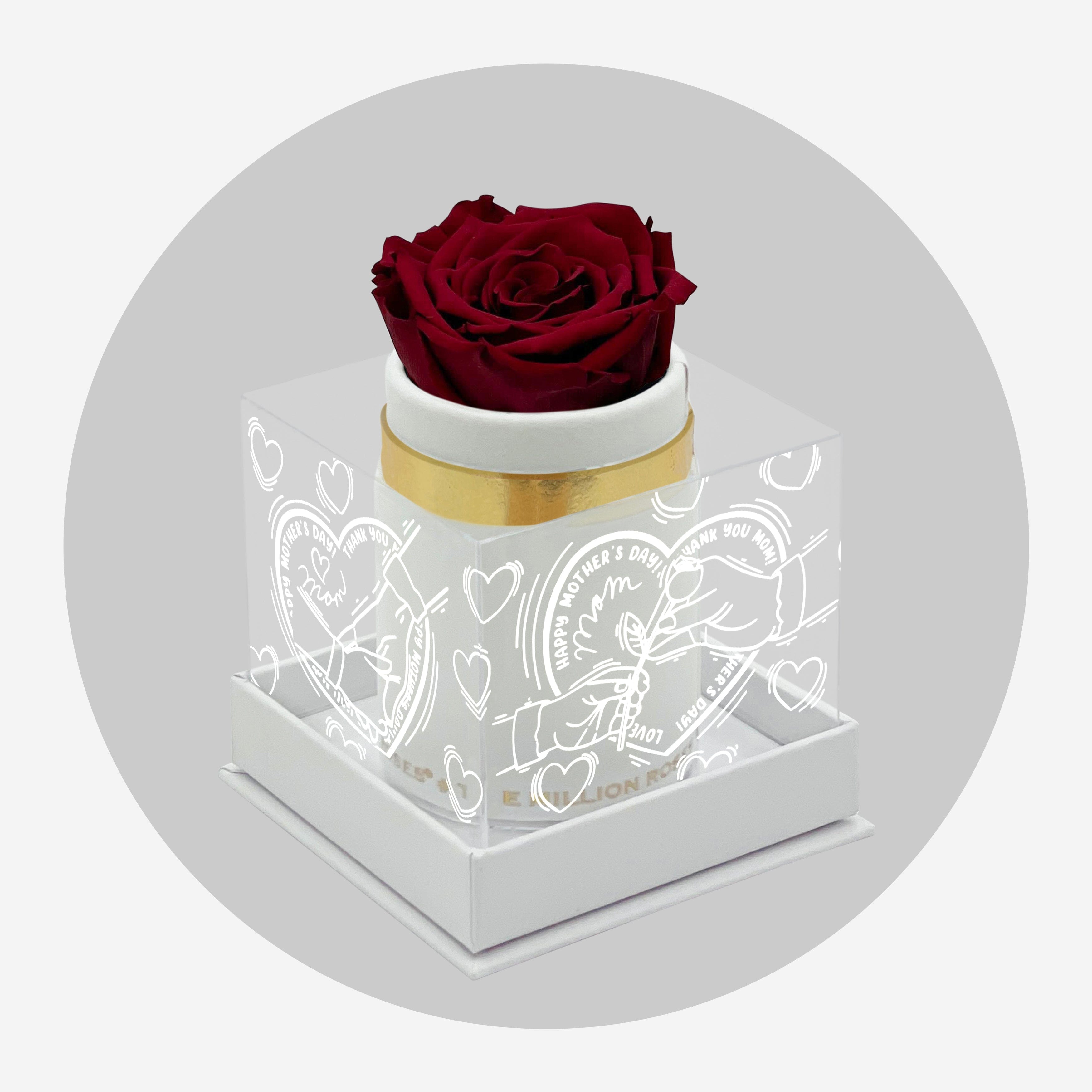 Single White Suede Box | Limited Mother's Love Edition | Red Rose