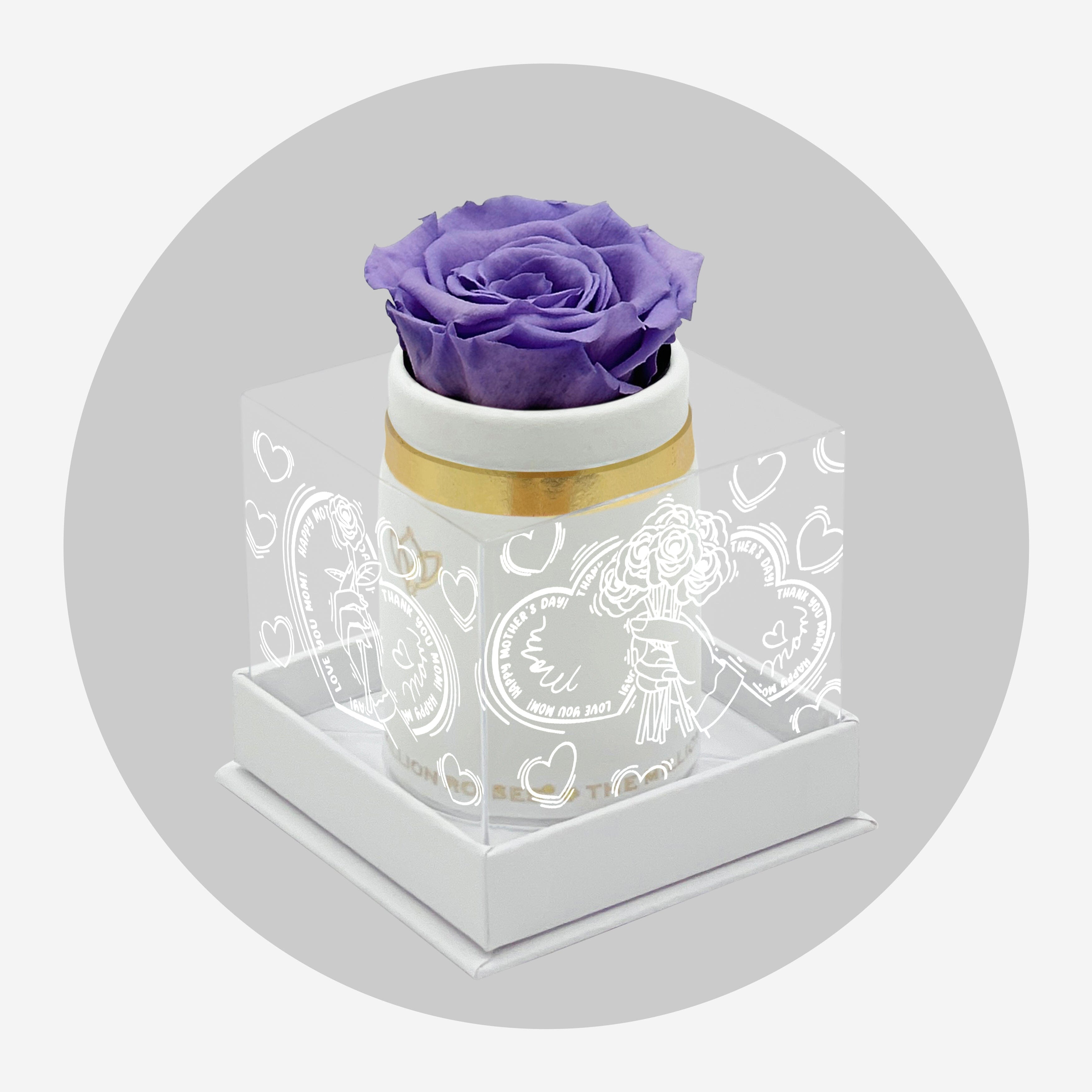 Single White Suede Box | Limited Mother's Love Edition | Lavender Rose