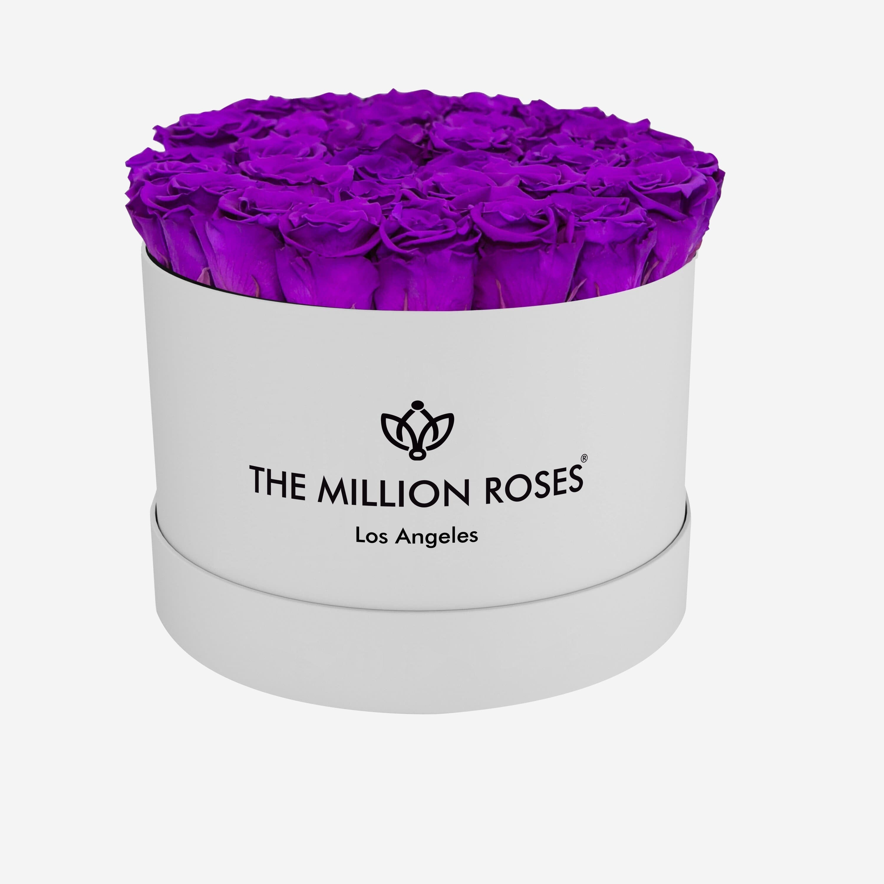 Supreme White Box | Bright Purple Roses - The Million Roses