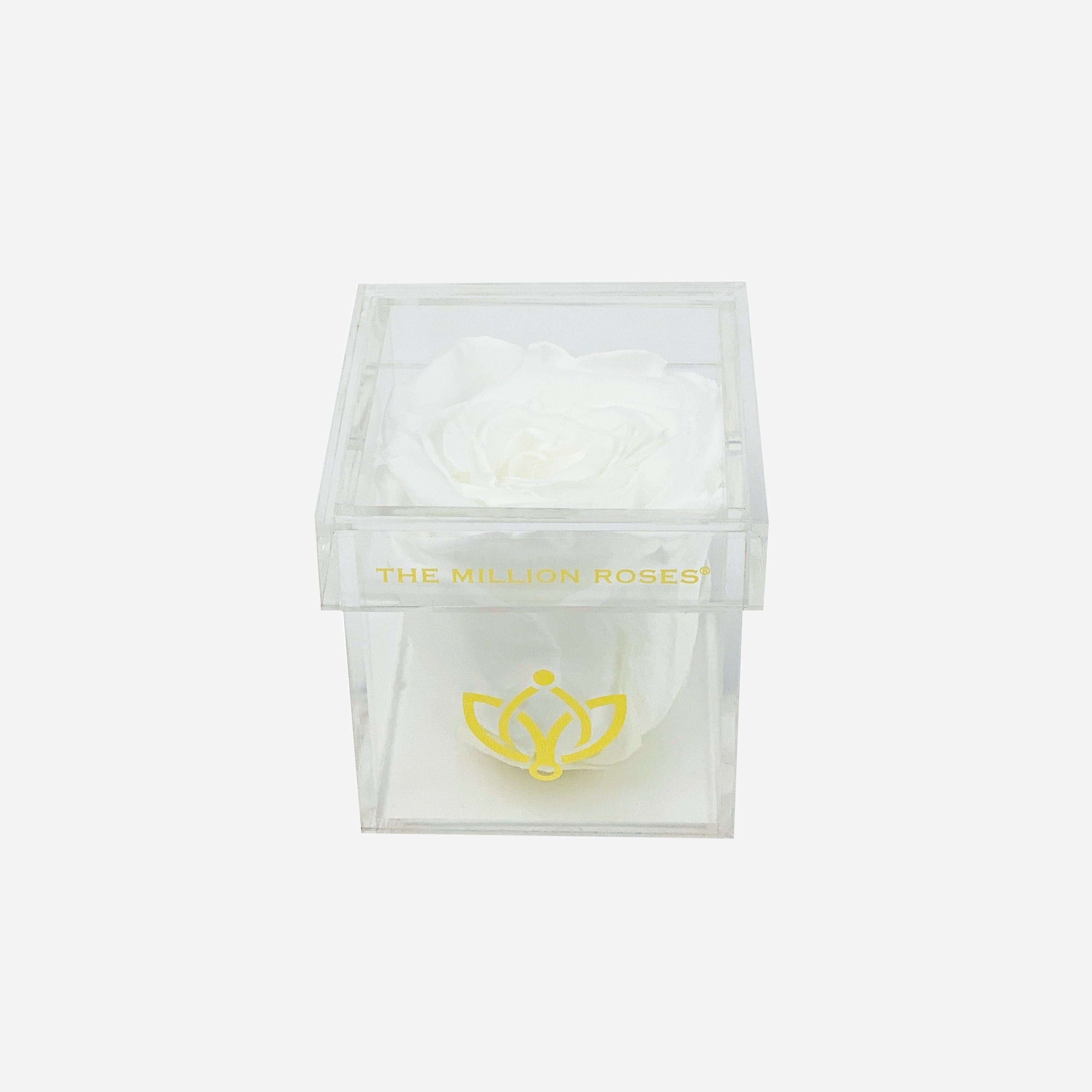 Acrylic Single Box | White Rose - The Million Roses