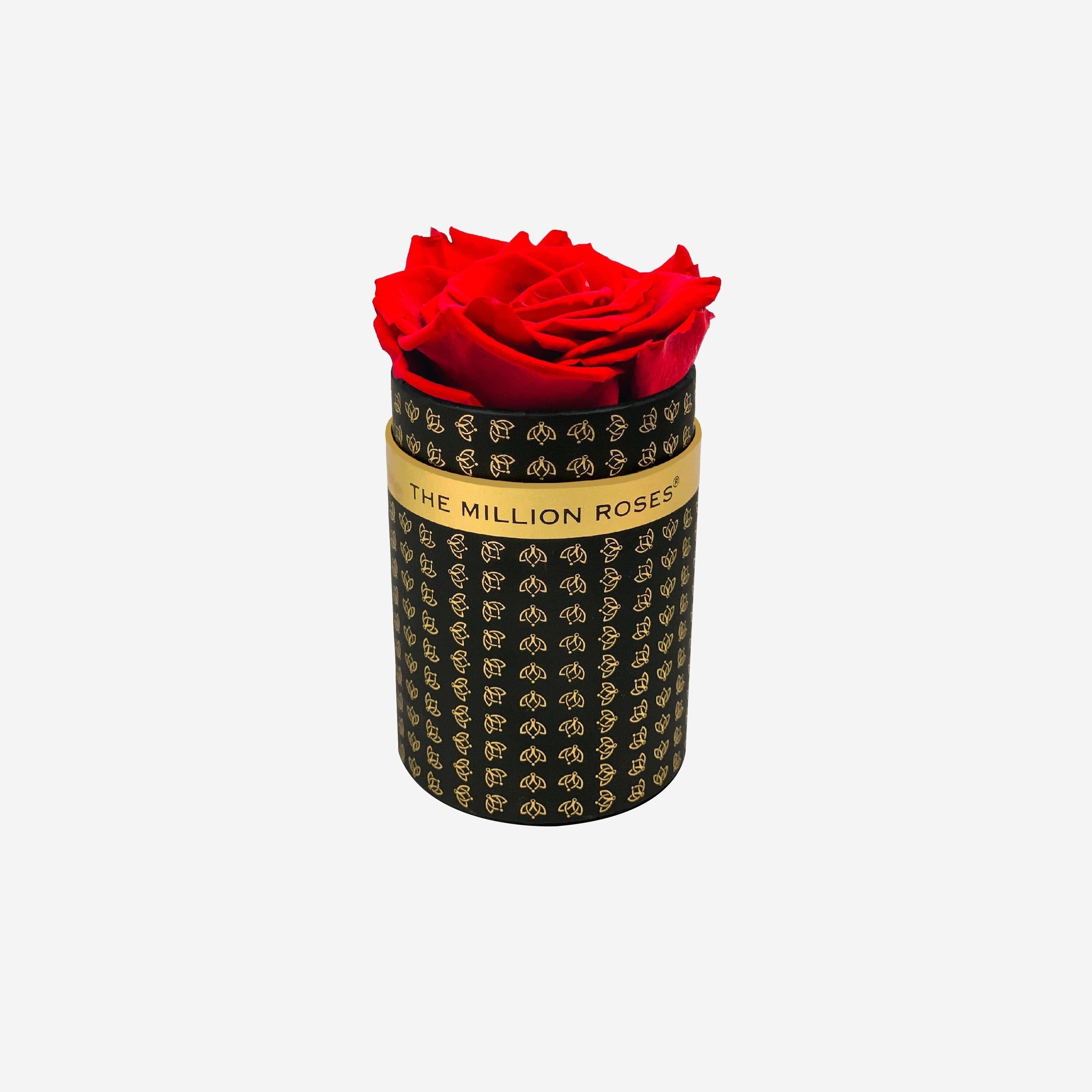 Single Black Monogram Box | Red Rose - The Million Roses