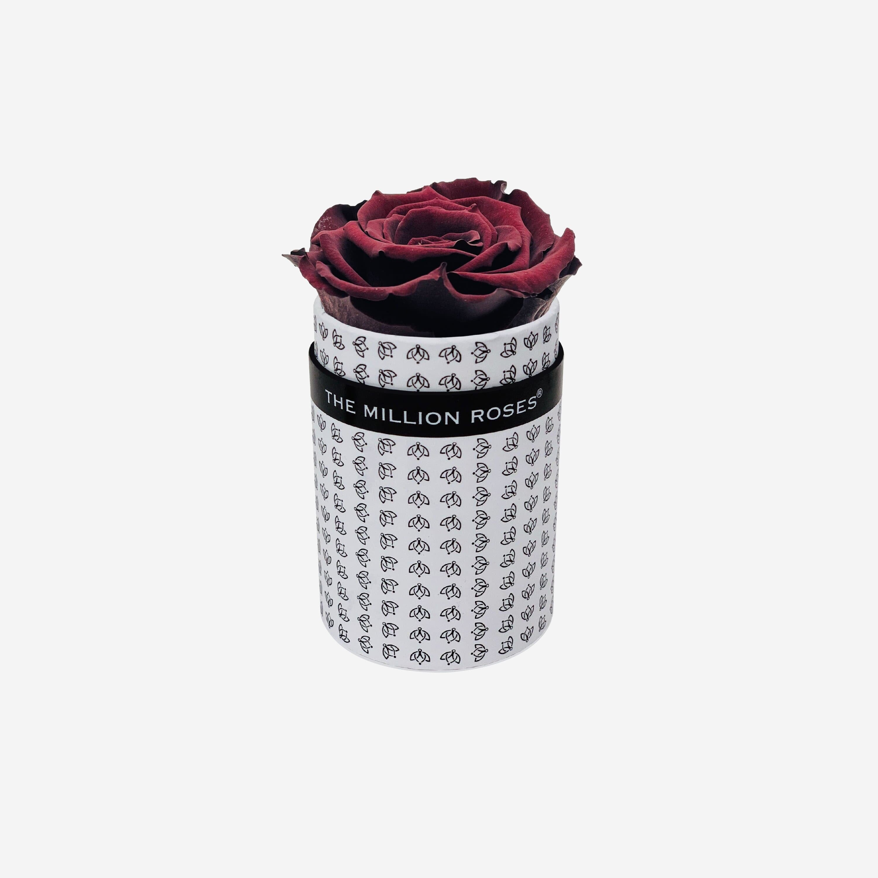 Single White Monogram Box | Mahogany Rose - The Million Roses