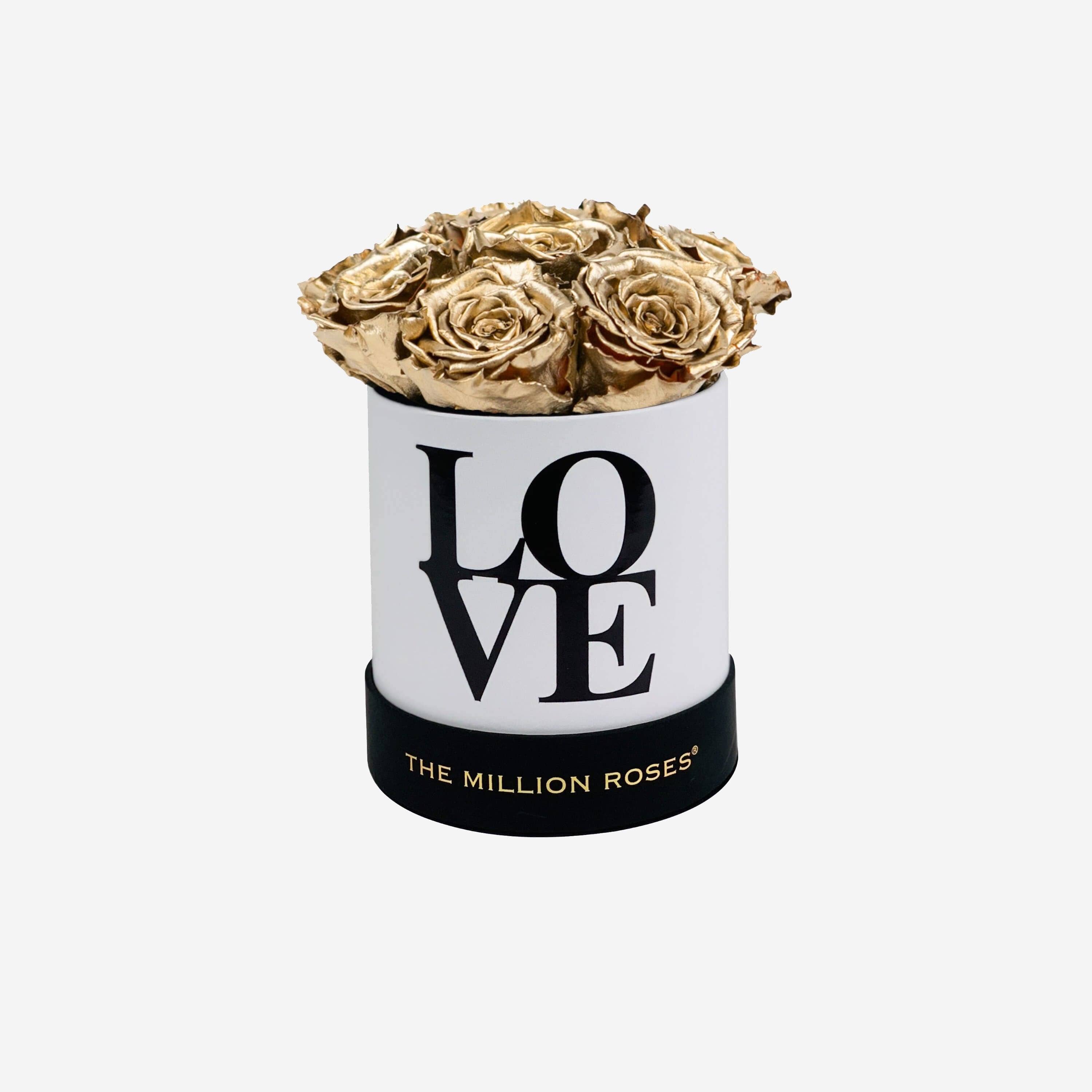 Basic White Box | Love Edition | Gold Roses - The Million Roses