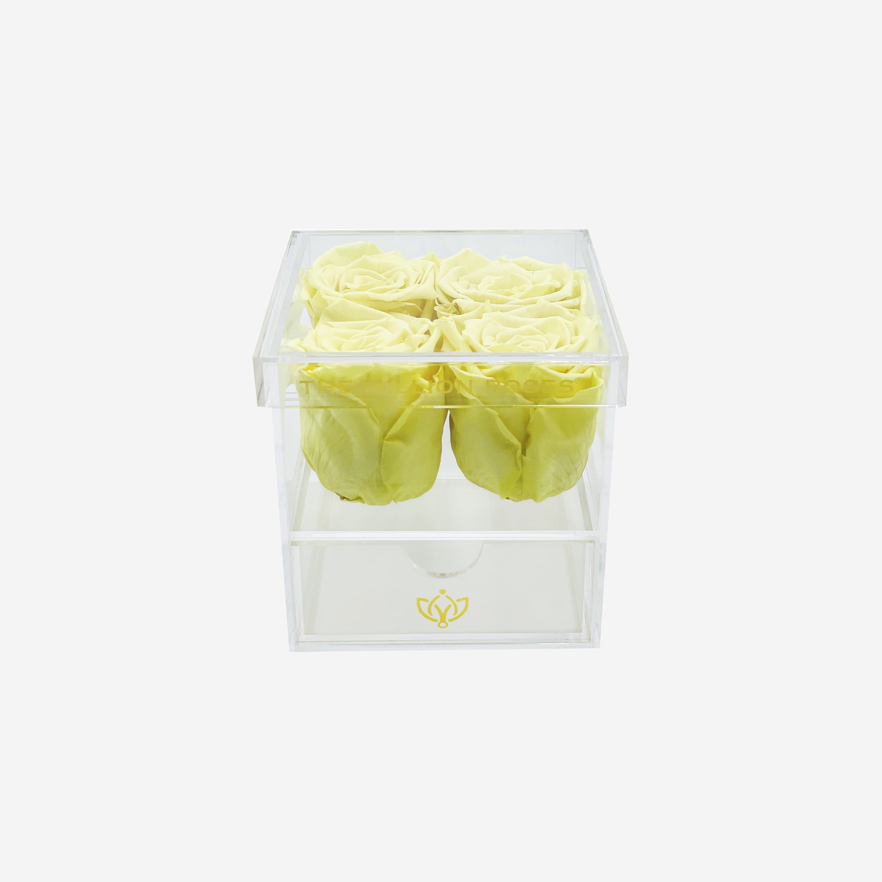 Acrylic 4 Drawer Box | Canary Yellow Roses - The Million Roses