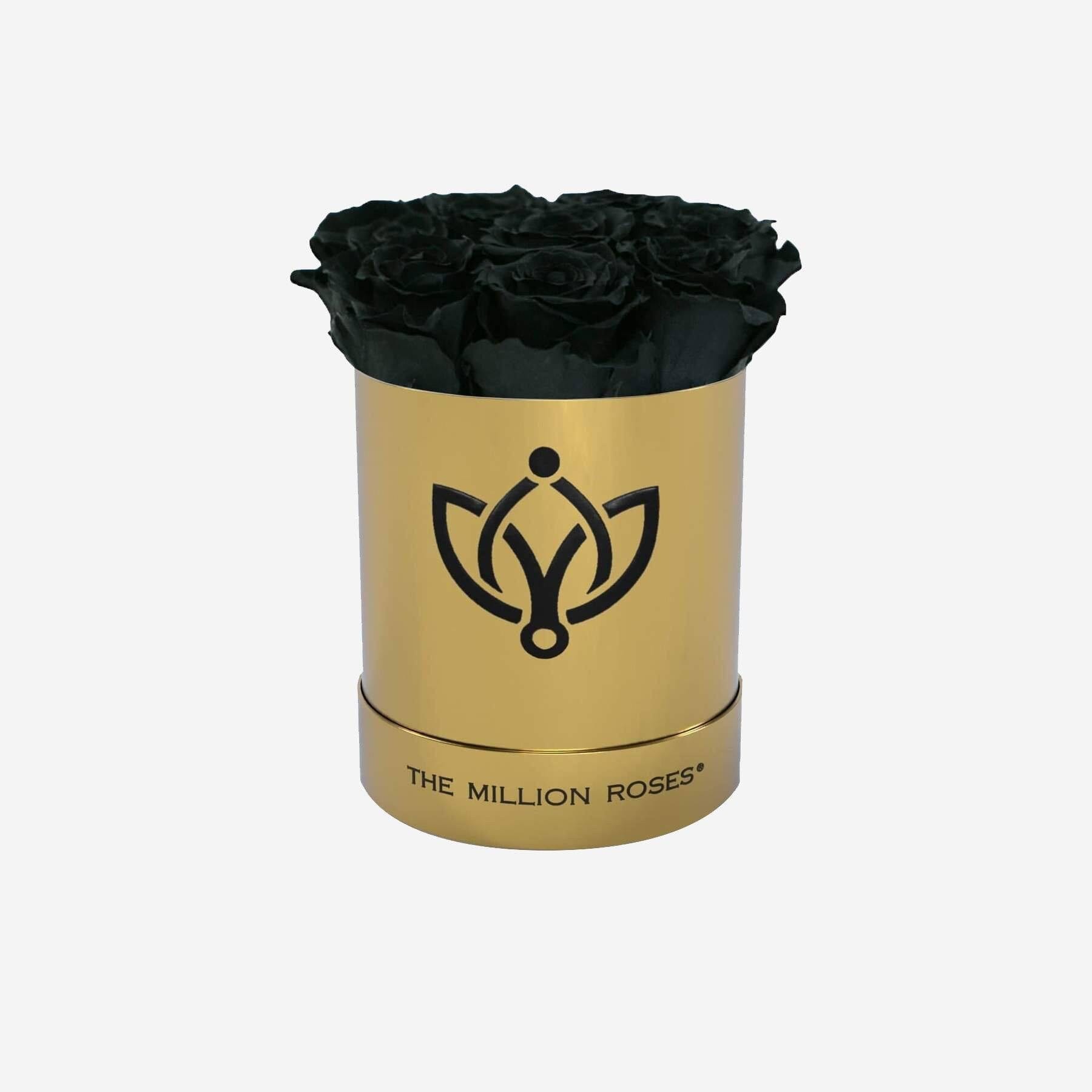 Basic Mirror Gold Box | Black Roses - The Million Roses