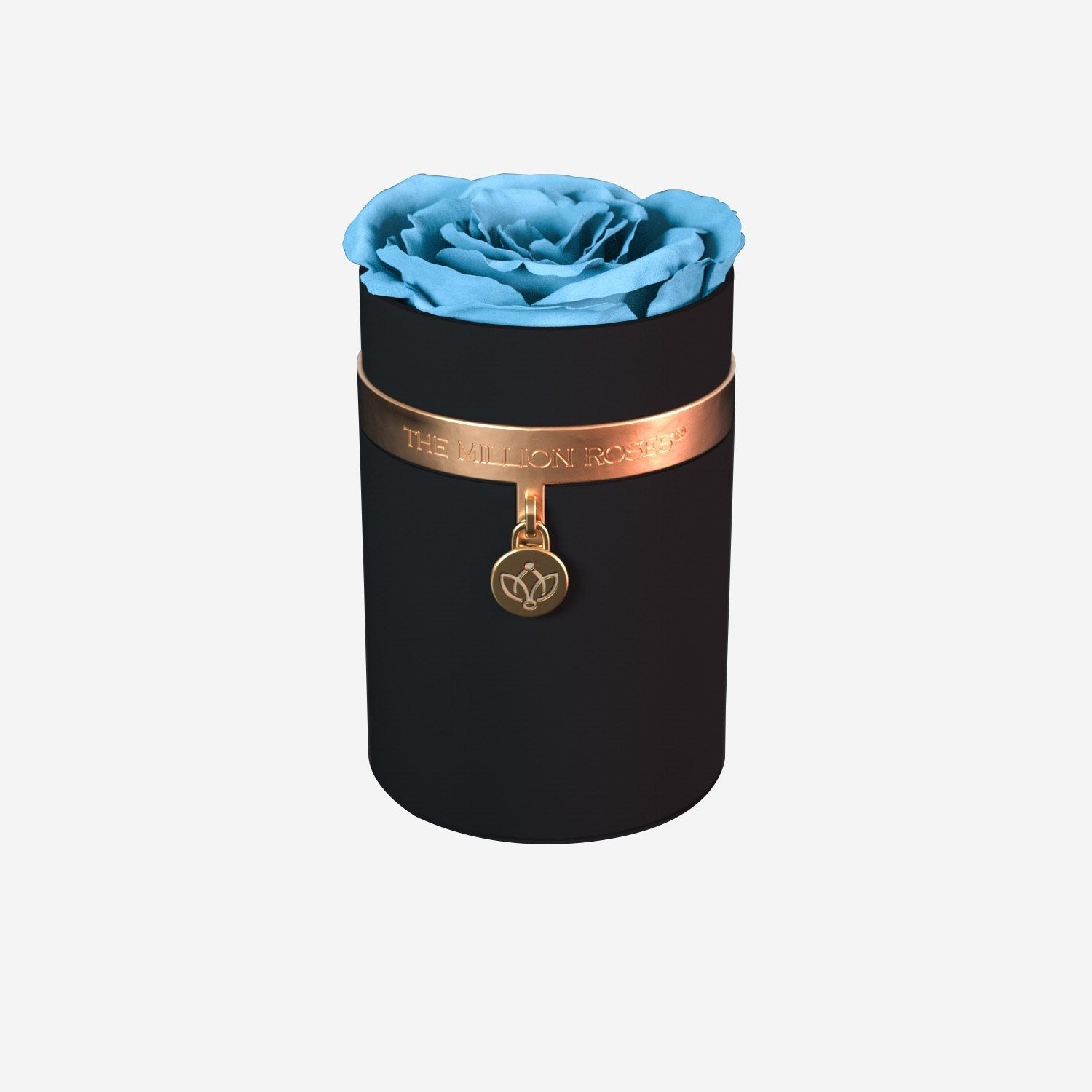 One in a Million™ Round Black Box | Charm Edition | Light Blue Rose - The Million Roses