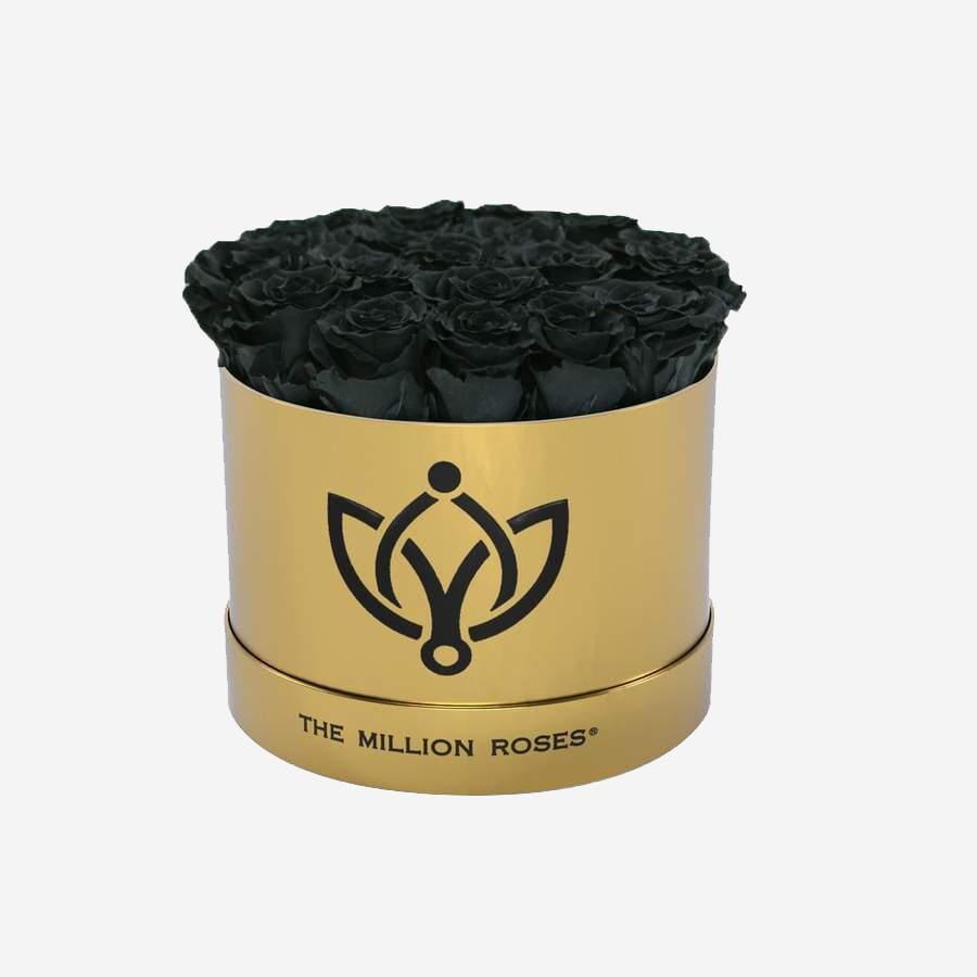 Classic Mirror Gold Box | Black Roses - The Million Roses