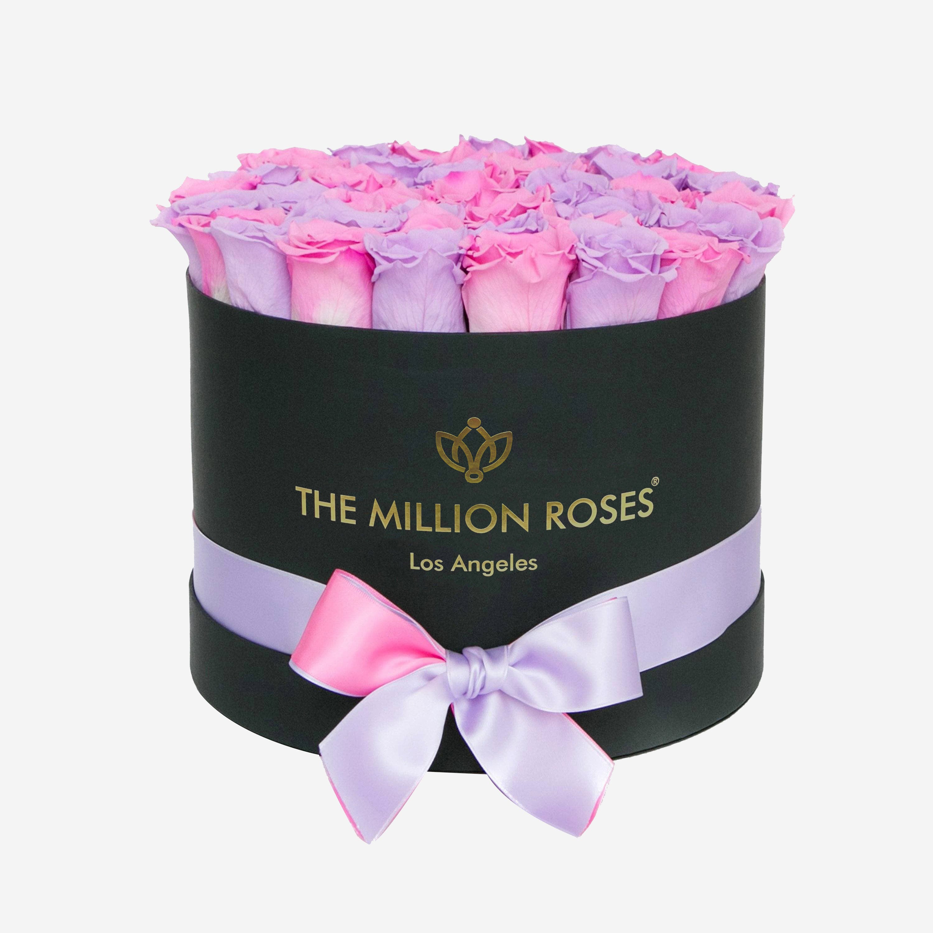 Supreme Black Box | Lavender & Pink Candy Roses - The Million Roses