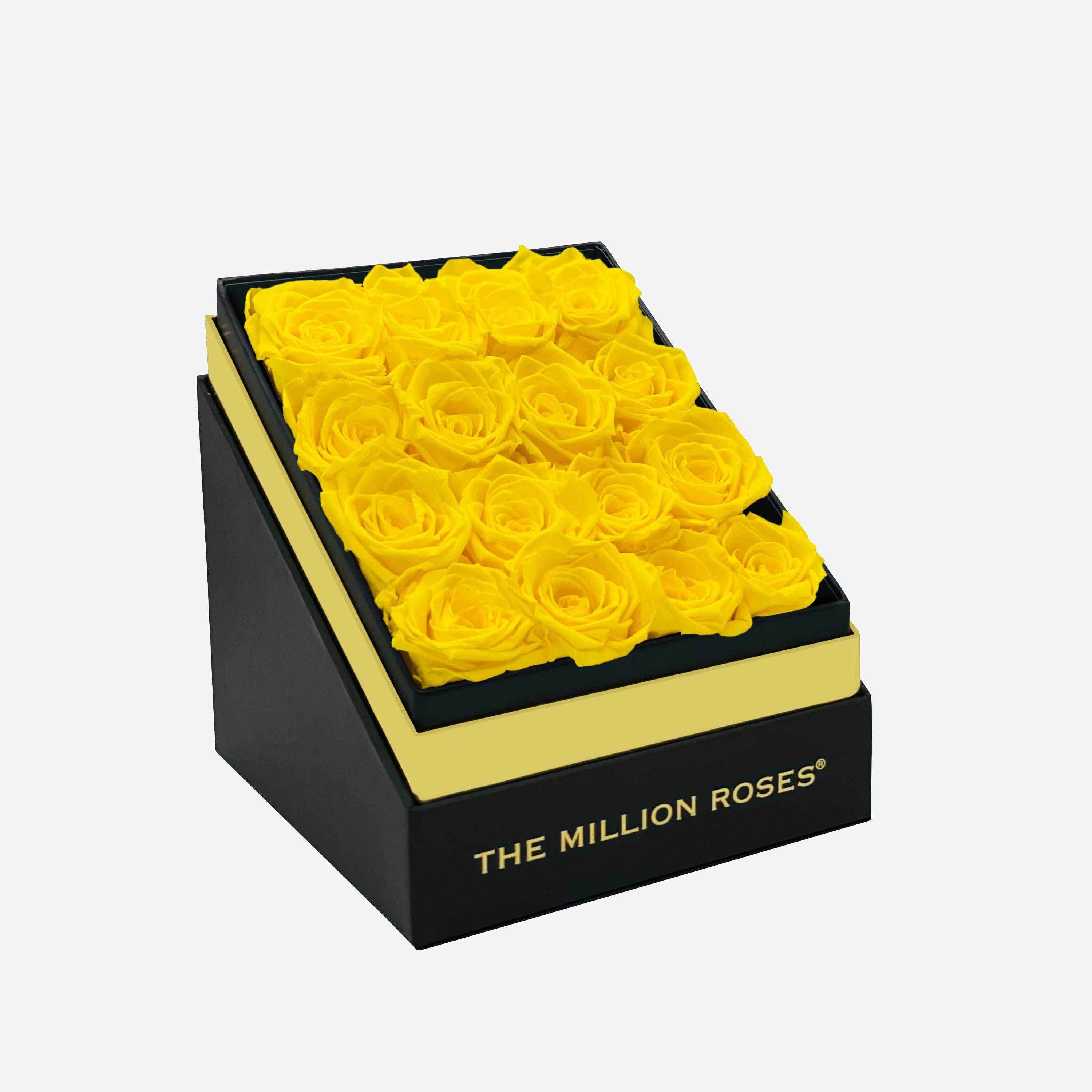 Square Black Box | Yellow Roses - The Million Roses