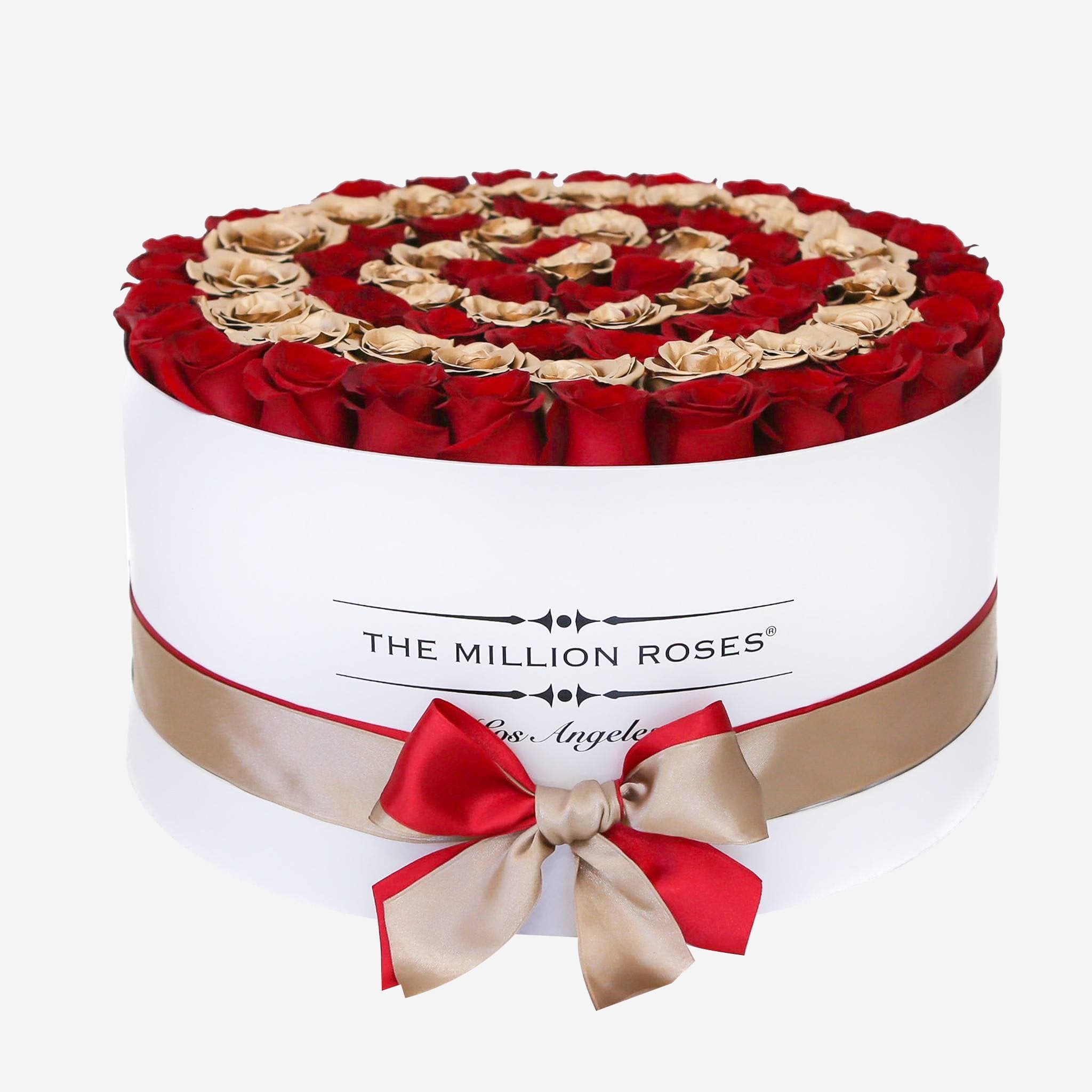 Deluxe White Box | Red & 24K Gold Roses | Target - The Million Roses