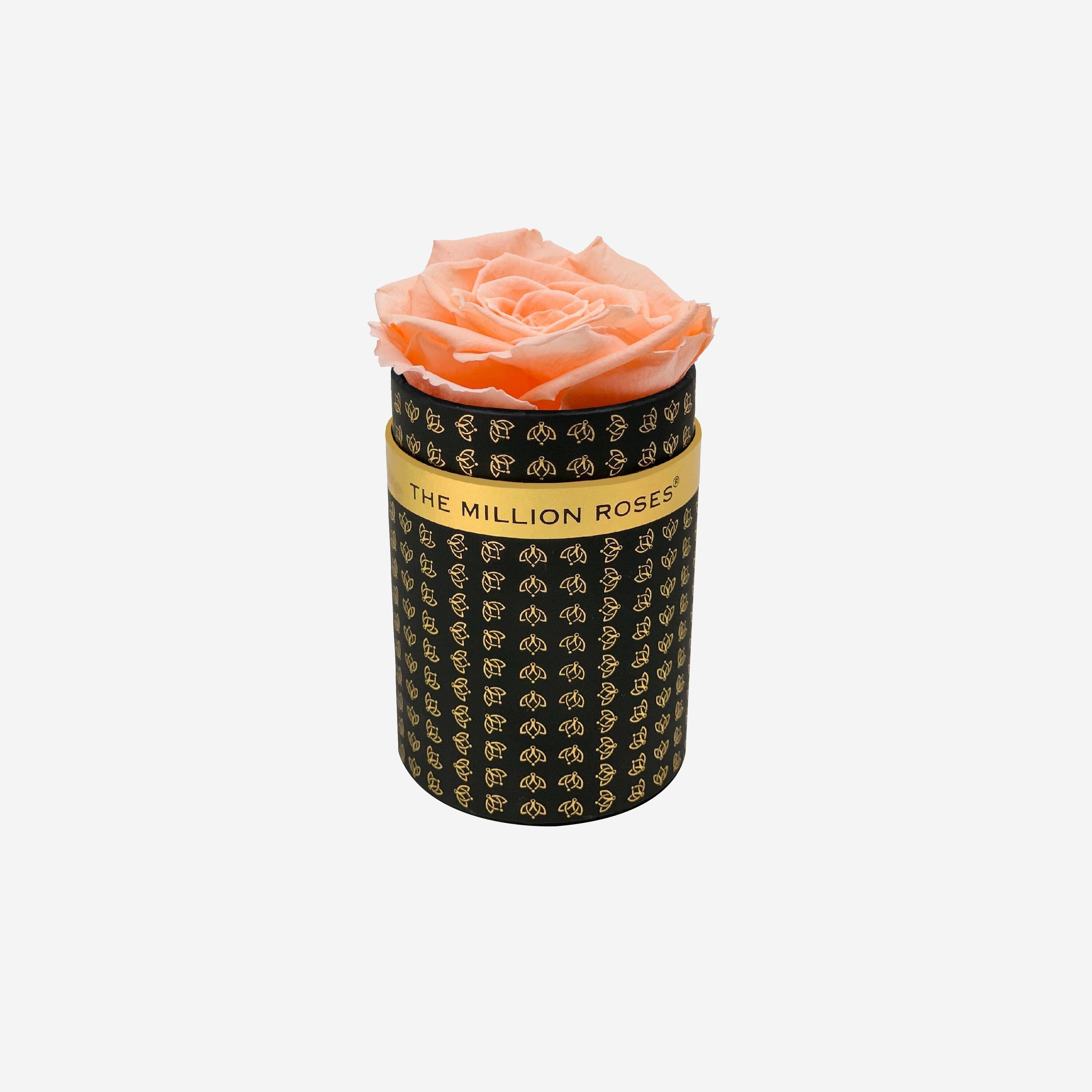 Single Black Monogram Box | Peach Rose - The Million Roses