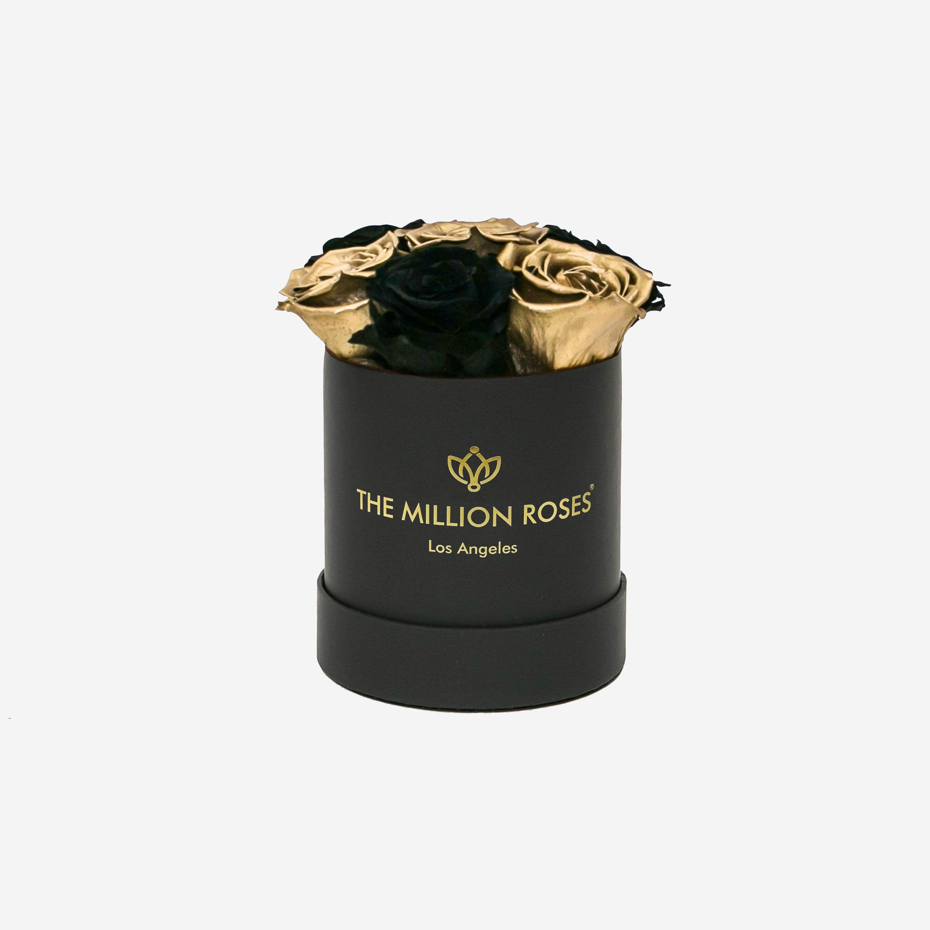 Basic Black Box | Black & Gold Roses - The Million Roses