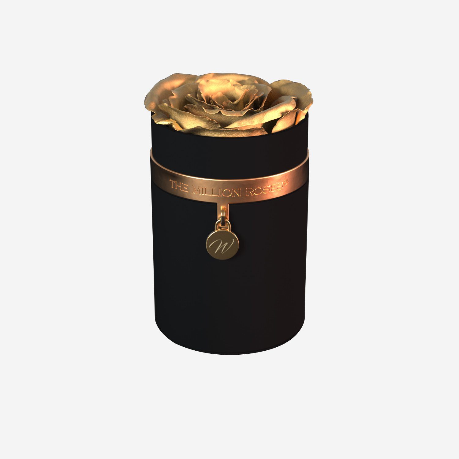 One in a Million™ Round Black Box | Charm Edition | Gold Rose - The Million Roses