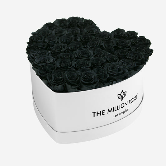 Heart White Box | Black Roses - The Million Roses