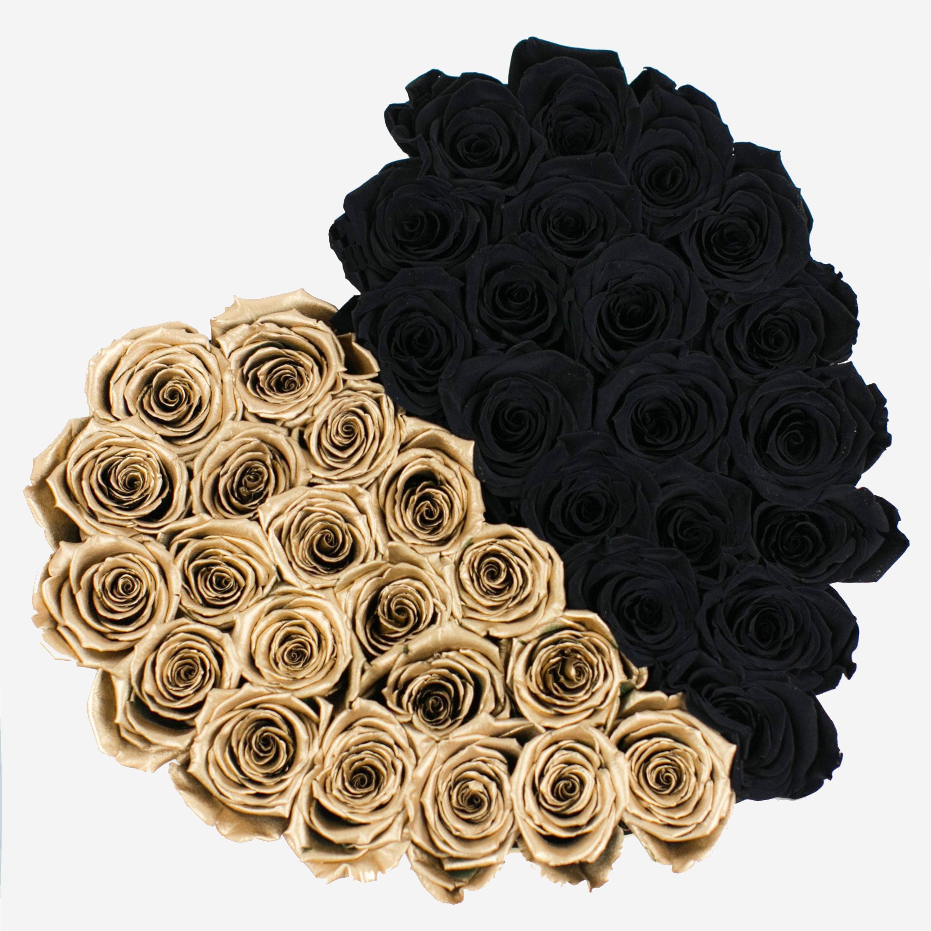 Heart Black Box | Gold & Black Roses | Half & Half - The Million Roses