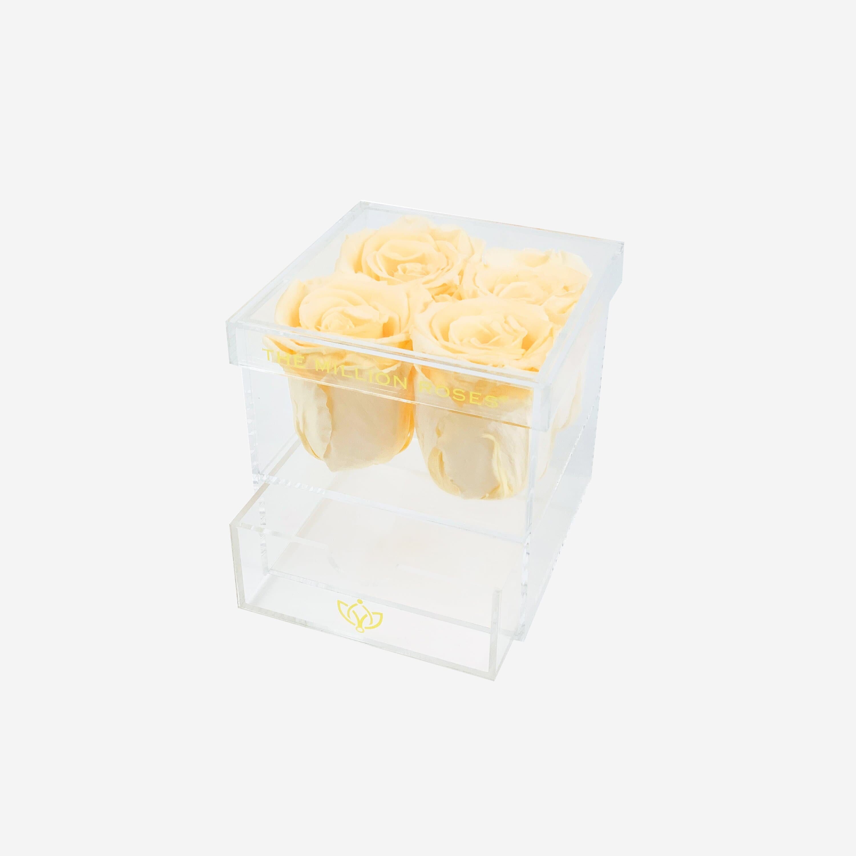 Acrylic 4 Drawer Box | Ivory Roses - The Million Roses