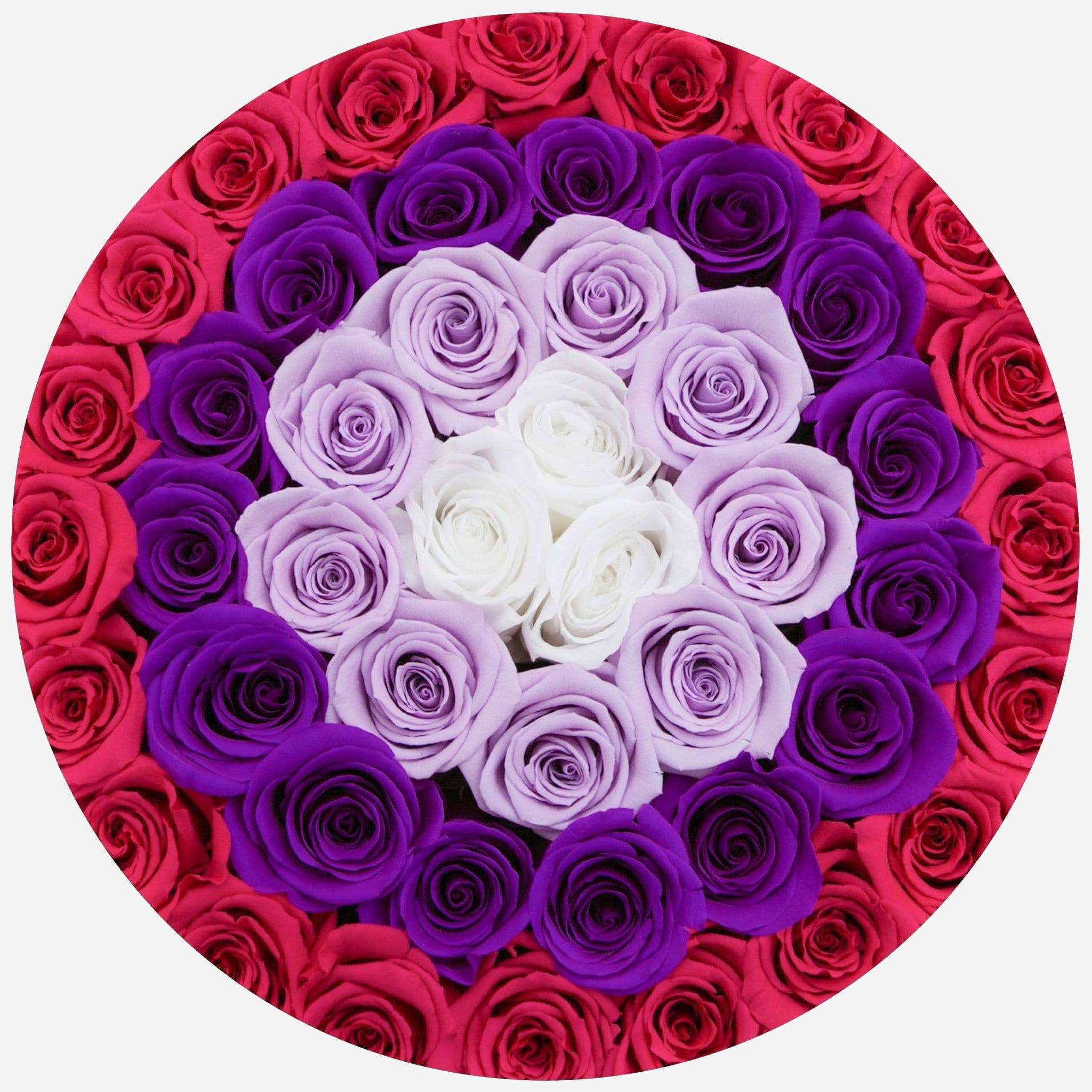 Supreme White Box | Hot Pink & Purple & Lavender & White Roses | Target - The Million Roses