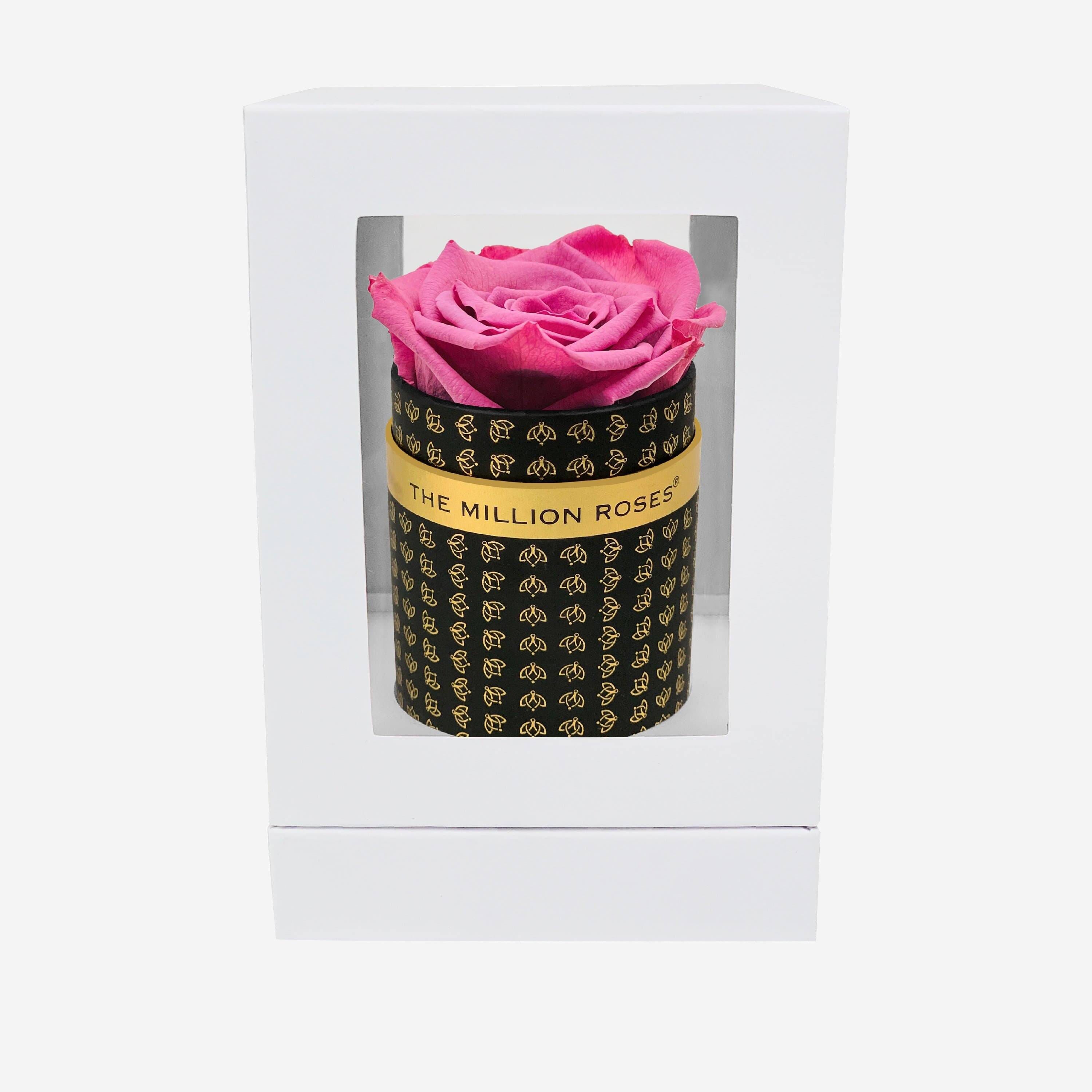 Single Black Monogram Box | Orchid Rose - The Million Roses