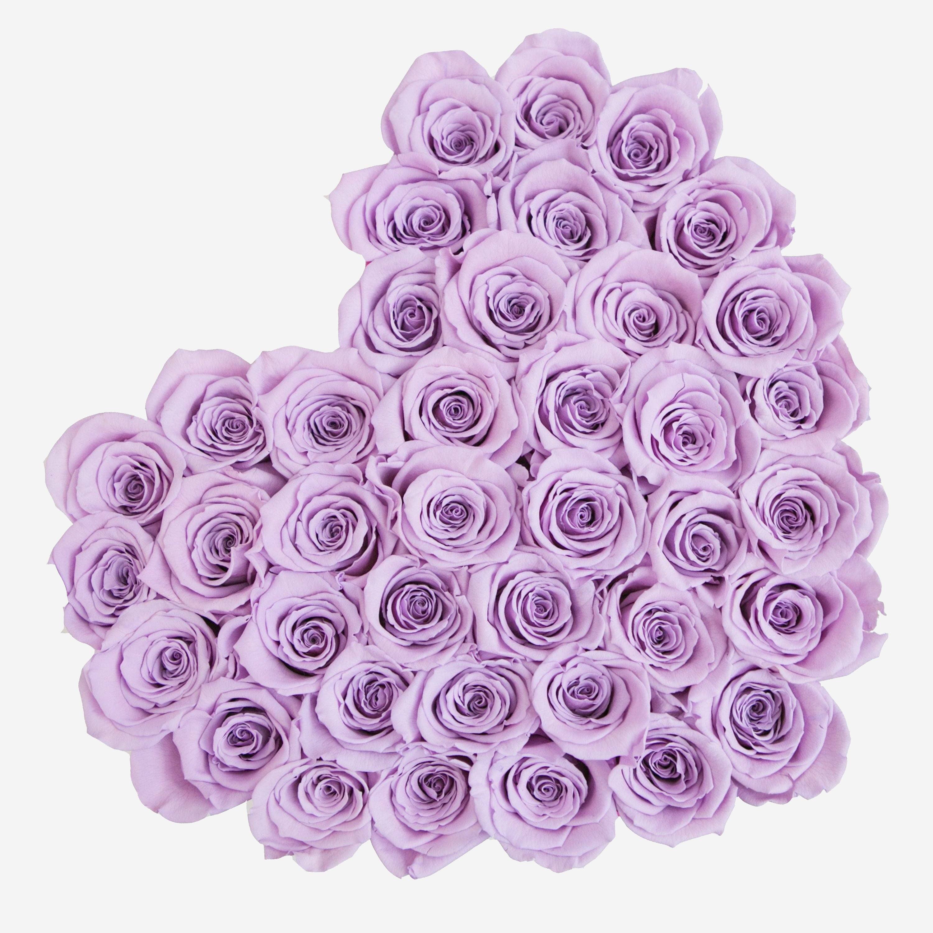 Heart White Box | Lavender Roses - The Million Roses