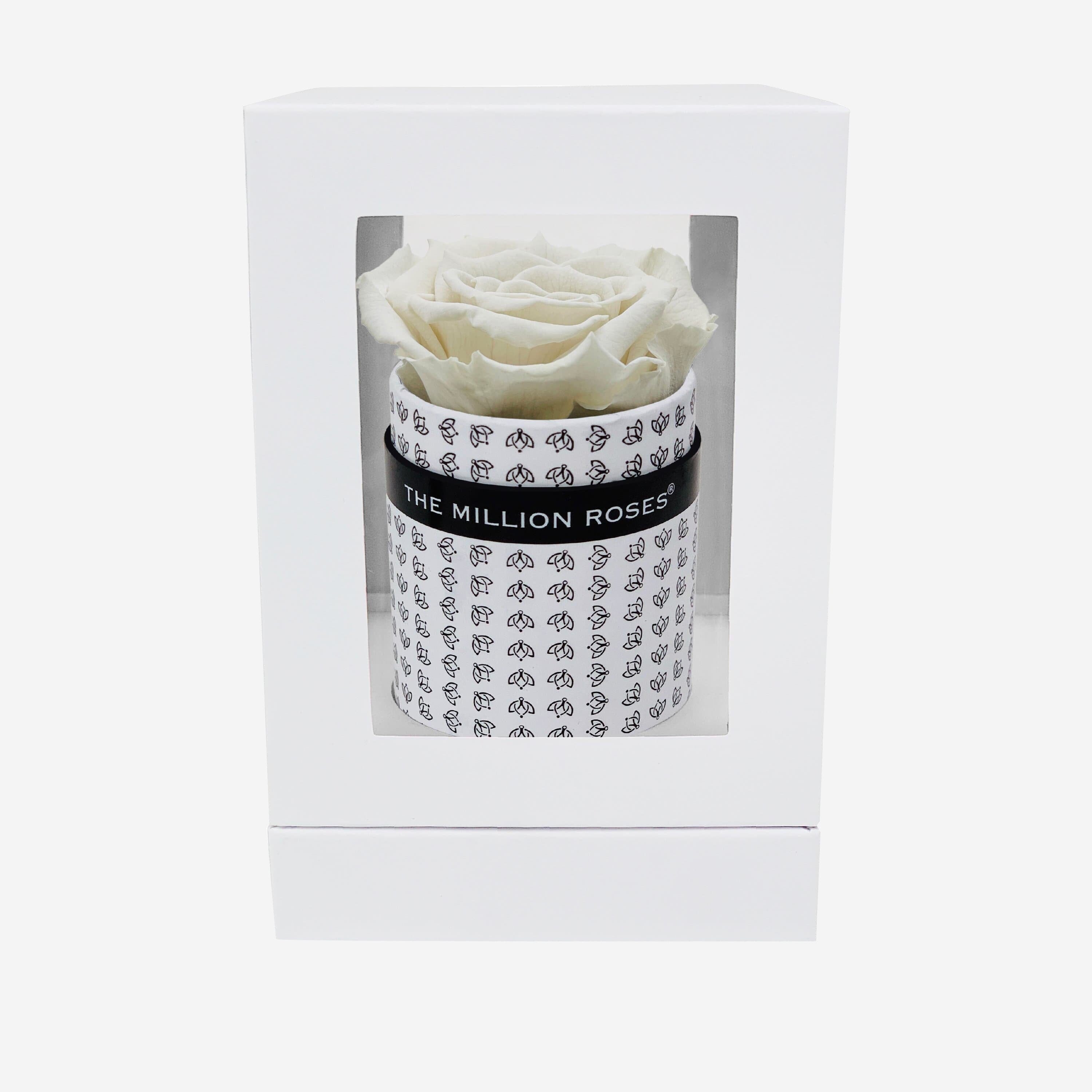 Single White Monogram Box | Off White Rose - The Million Roses