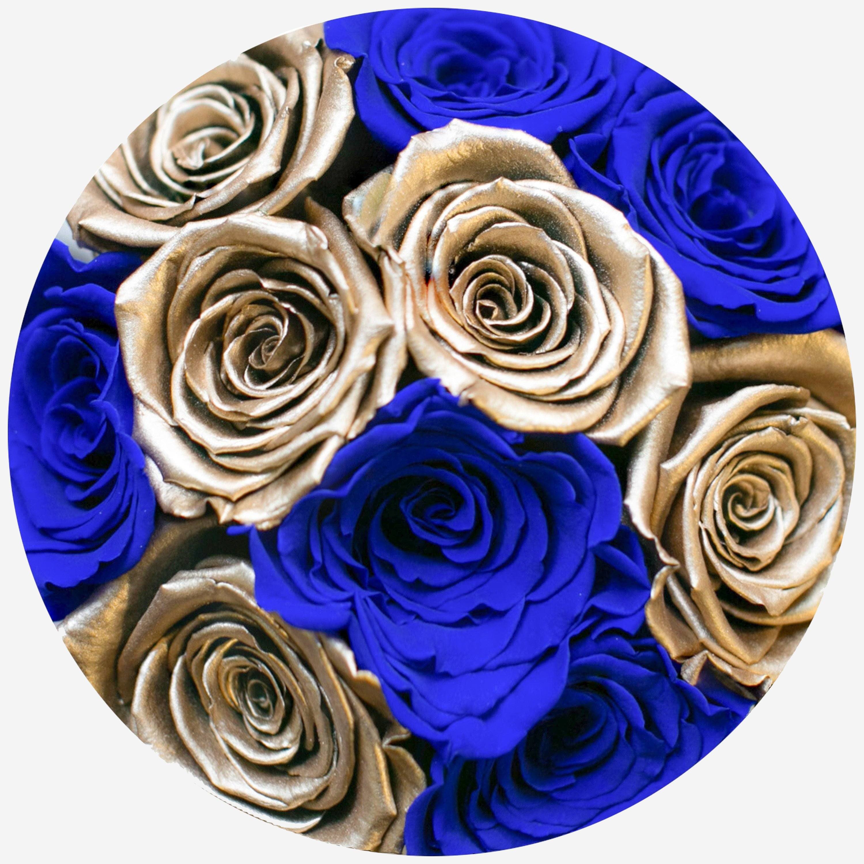 Basic Royal Blue Box | Royal Blue & Gold Roses - The Million Roses