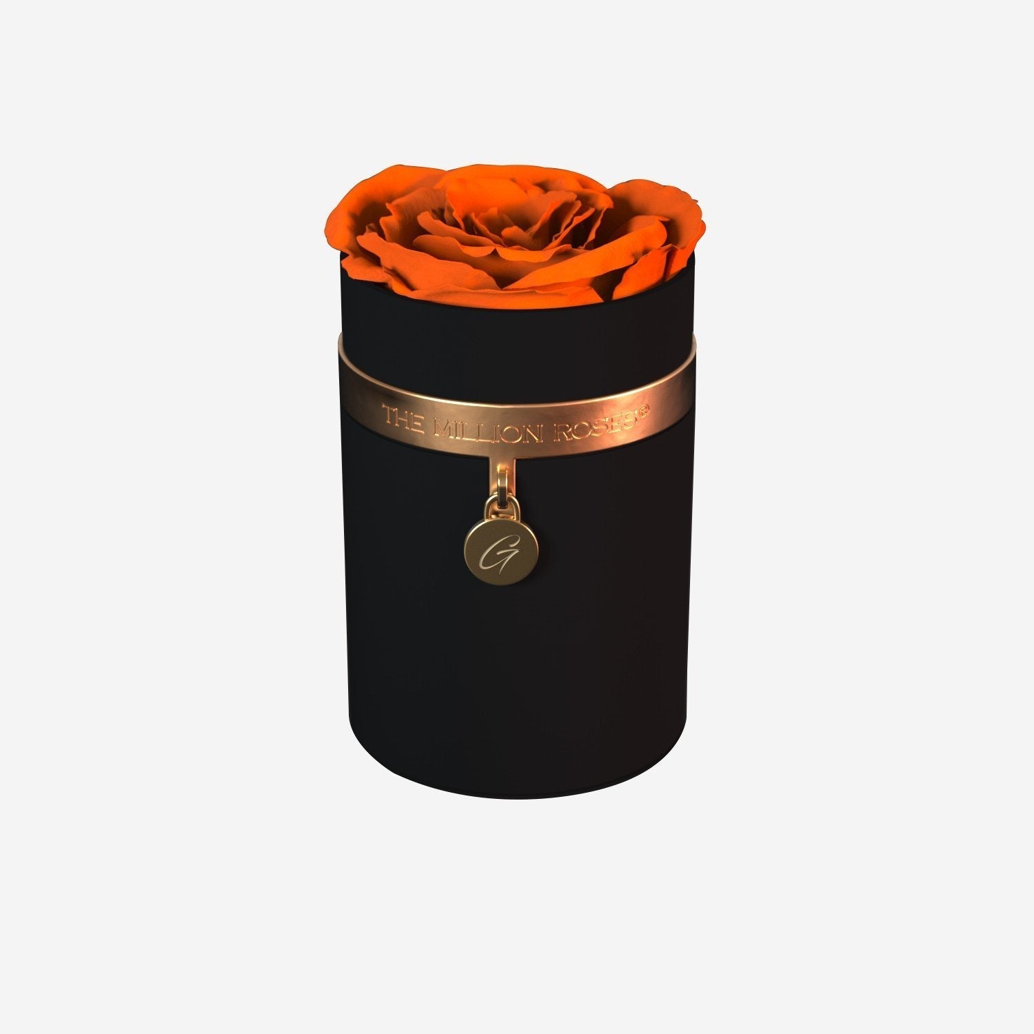 One in a Million™ Round Black Box | Charm Edition | Orange Rose - The Million Roses