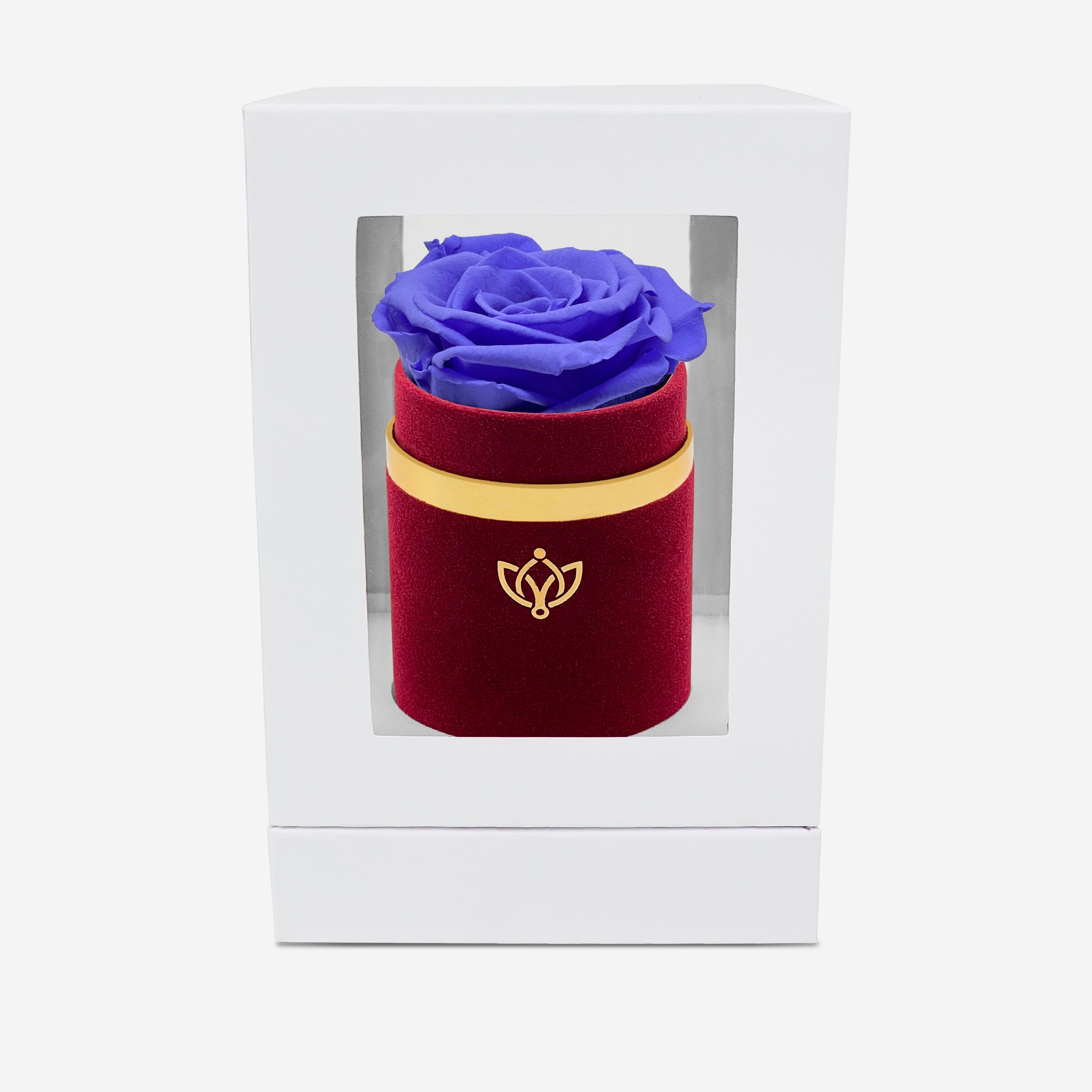 Single Bordeaux Suede Box | Violet Rose - The Million Roses