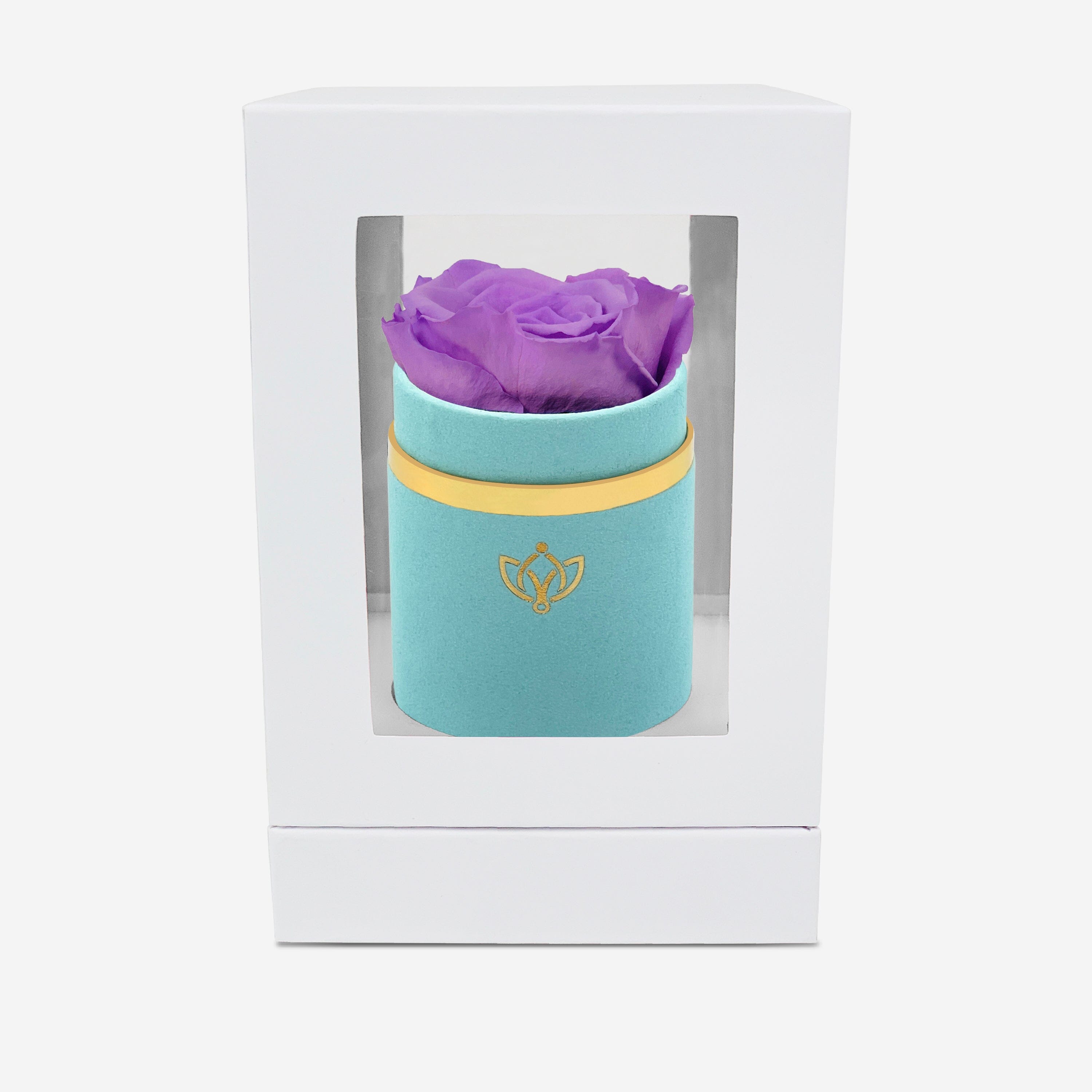 Single Mint Green Suede Box | Lavender Rose - The Million Roses