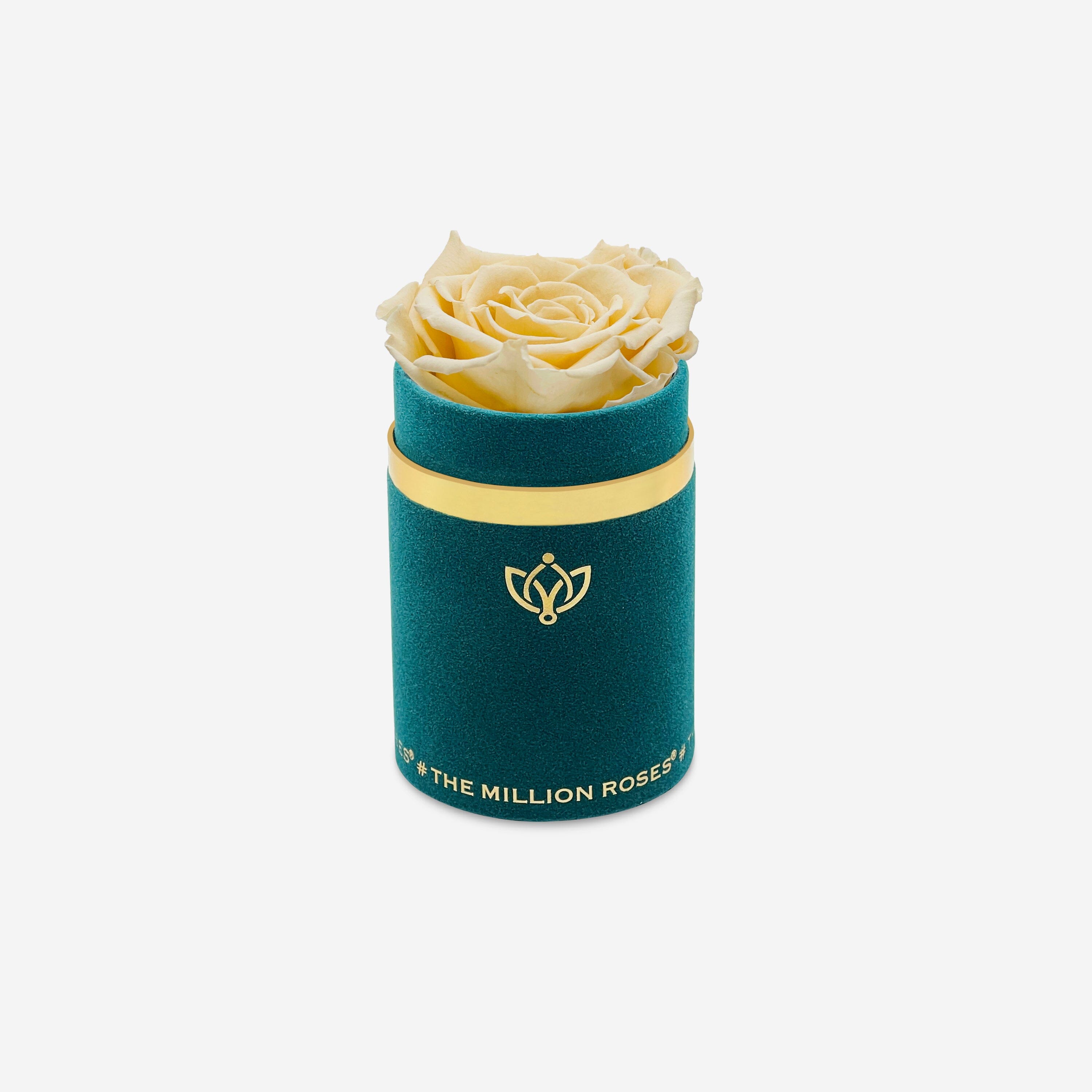 Single Dark Green Suede Box | Fawn Rose - The Million Roses