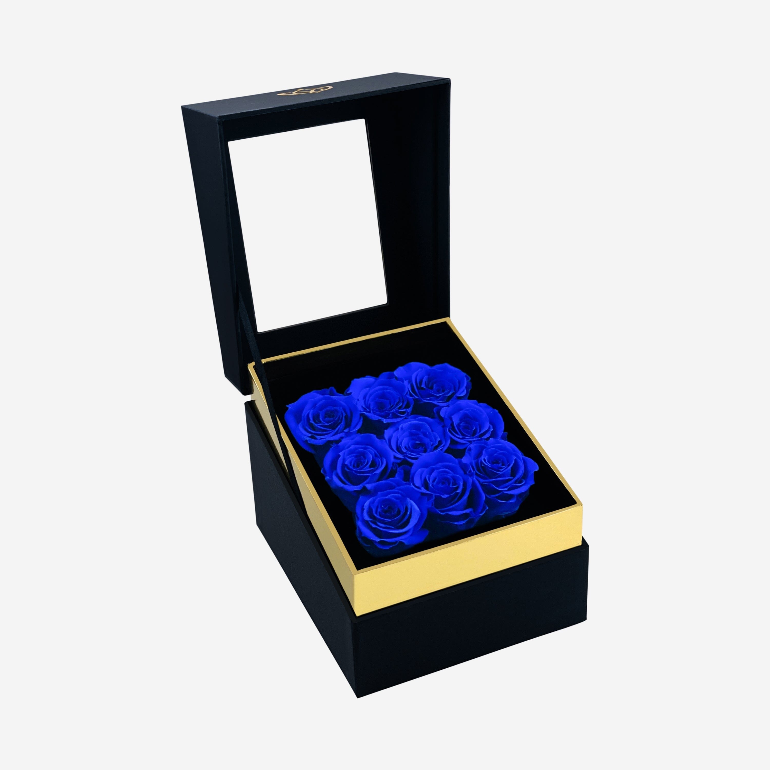 Trapezoid Black Box | Royal Blue Roses - The Million Roses