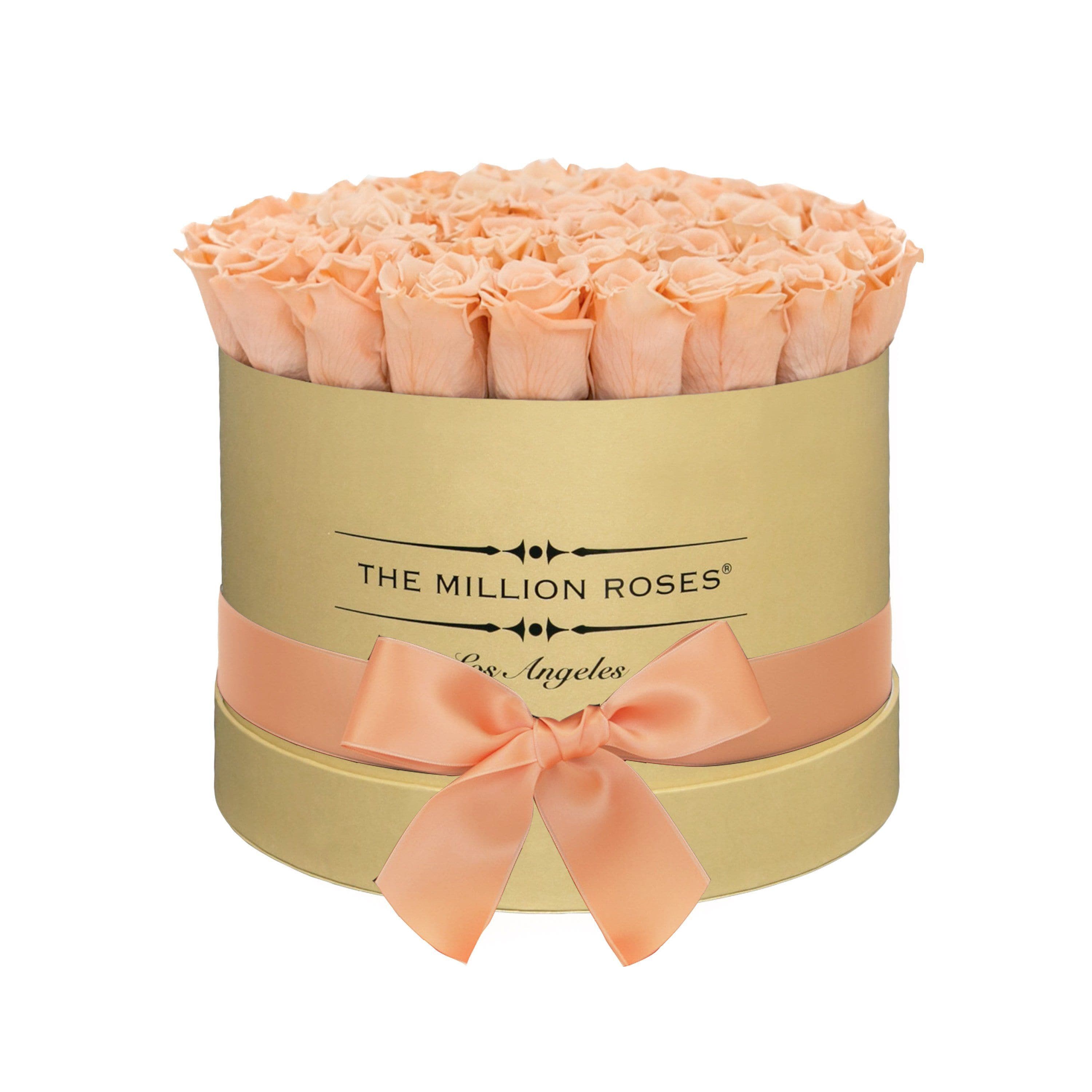 Supreme Gold Box | Peach Roses - The Million Roses