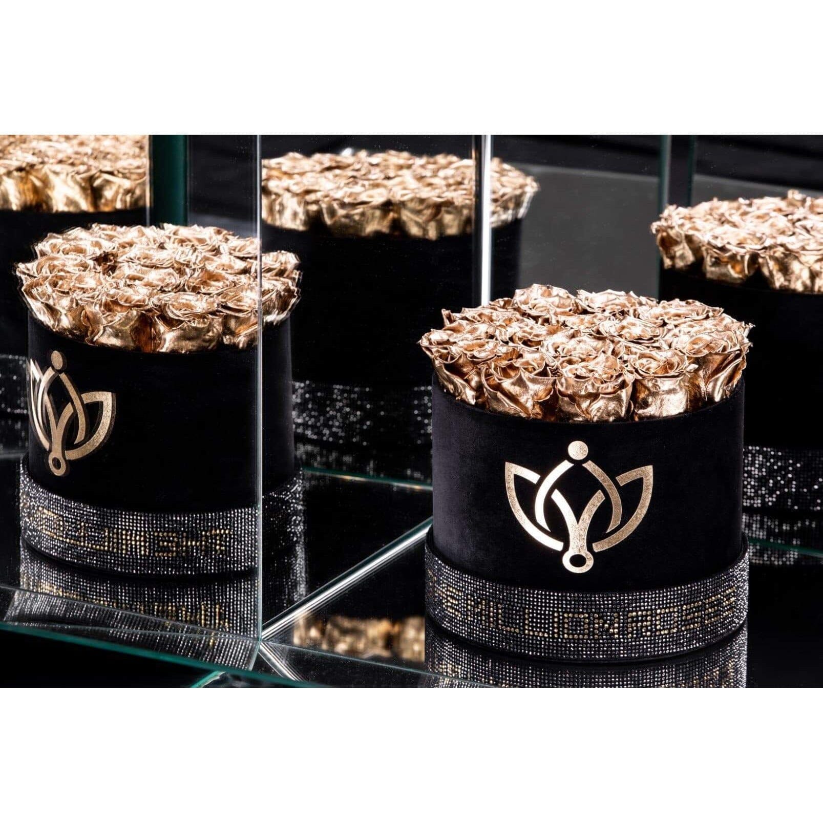 Classic Black Box | Crystal Edition | Gold Roses - The Million Roses