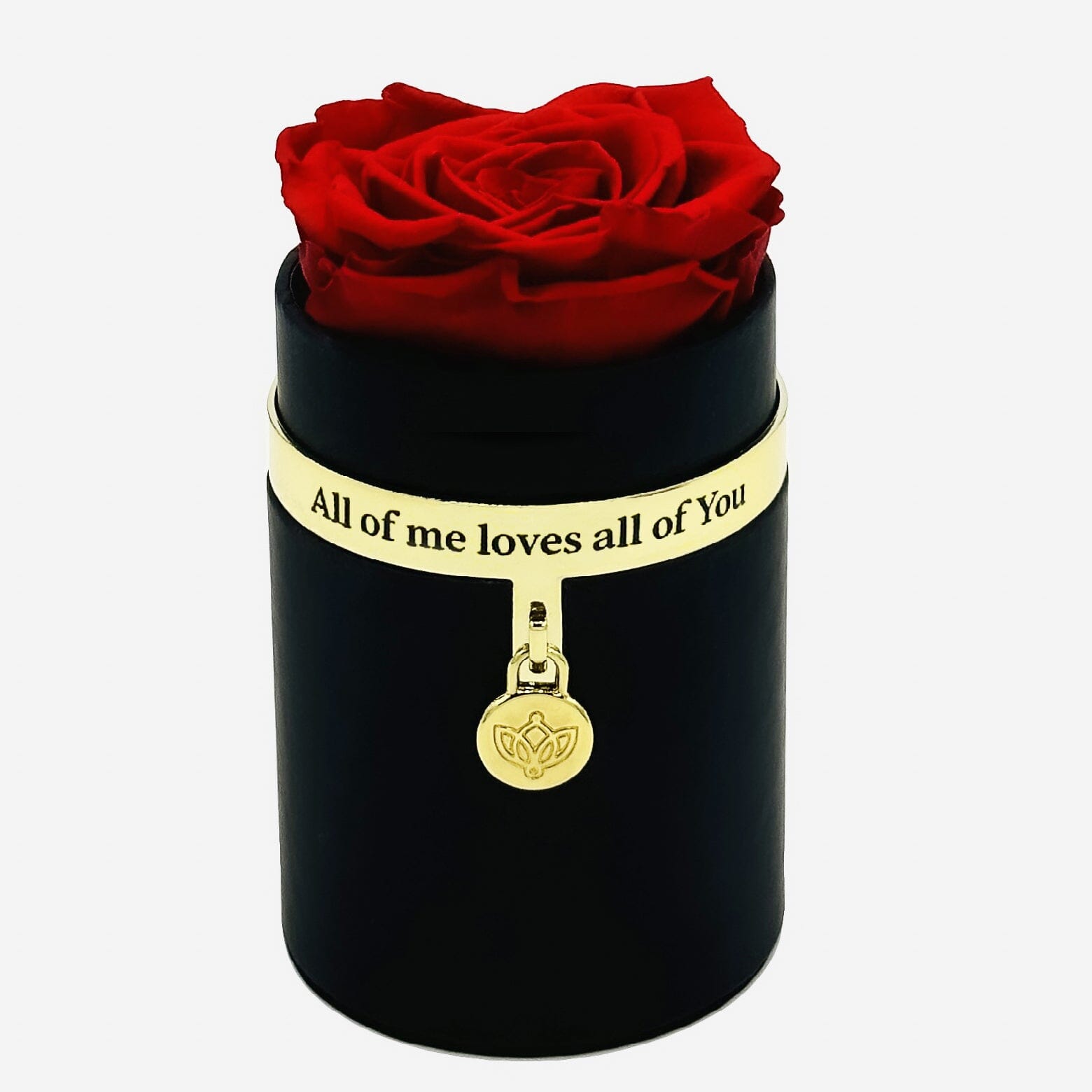 One in a Million™ Caja Redonda Negra | Charm Edition | Rosa Roja