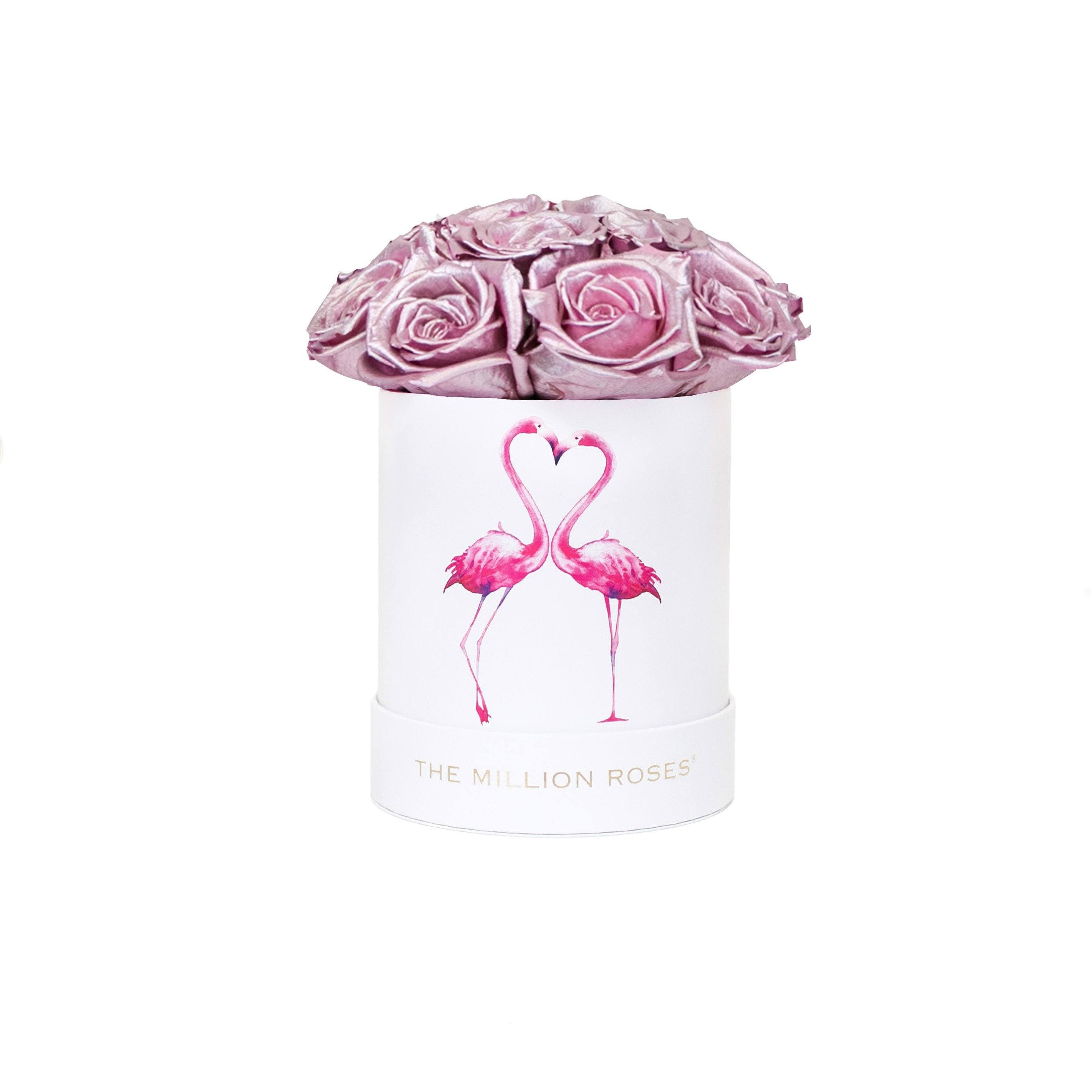 Basic White Box | Flamingo Edition | Pink Gold Roses - The Million Roses