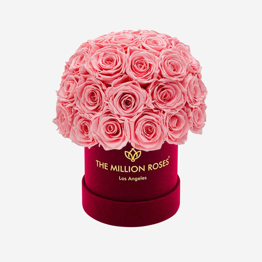 Basic Bordeaux Suede Superdome Box | Light Pink Roses - The Million Roses